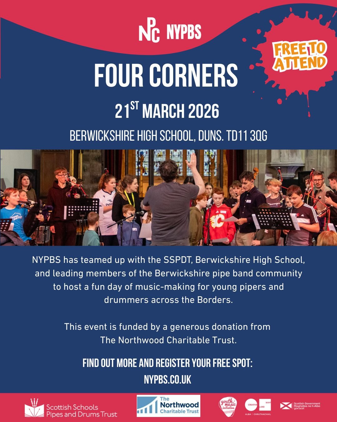 Swipe to find out more about the Four Corners workshop we have coming up in Berwickshire! 

This event is free and funded by a generous donation from The Northwood Charitable Trust. 

Register now via the link in our bio.

#Bagpipes #Piping #PipeBand