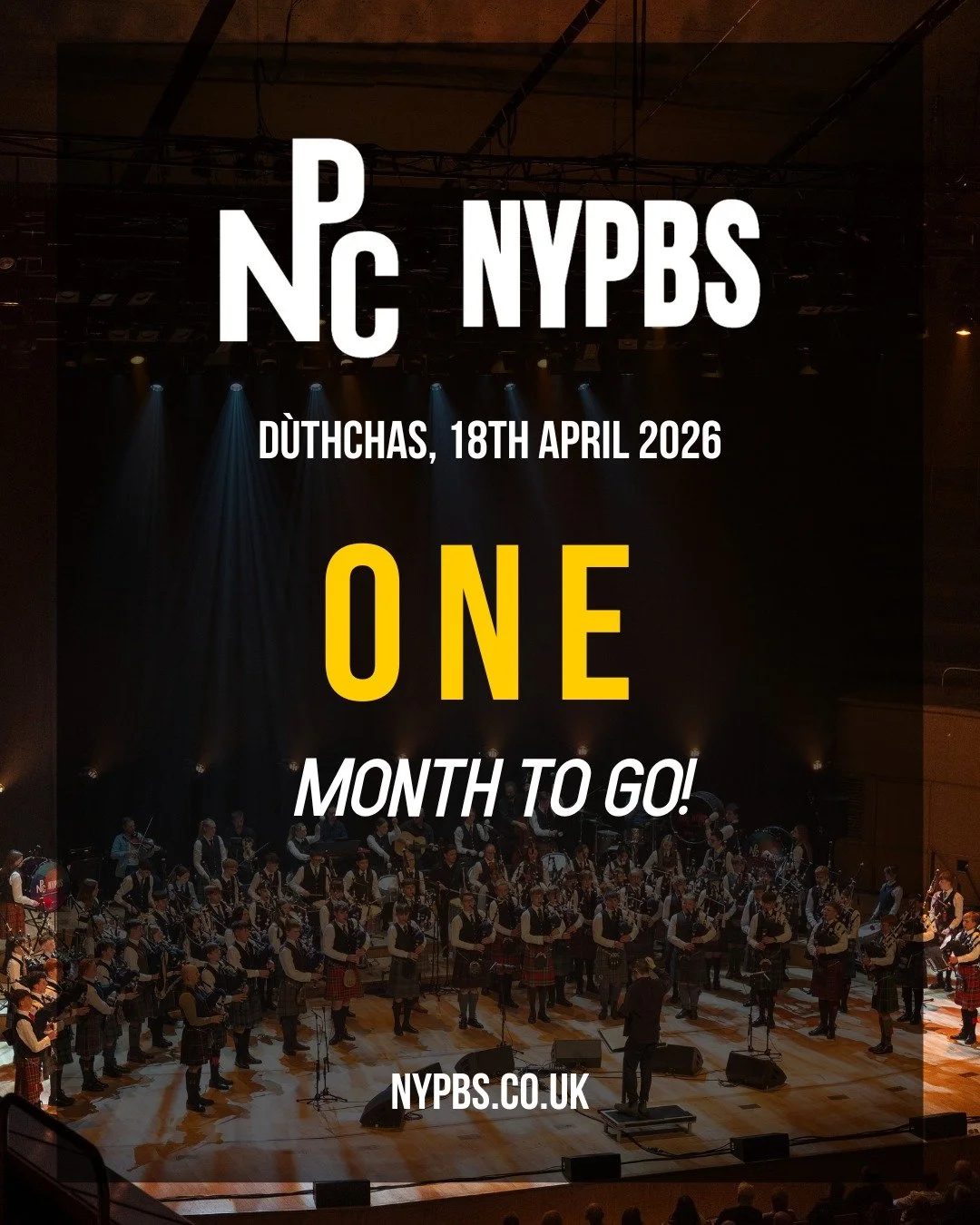 The countdown is on, 1 month to go! ⏳

D&ugrave;thchas hits the stage with NYPBS and special guests From the Ground. Nature, music and tradition. Are you ready?

🎟️ Book now via the link in our bio.

#NYPBS #Duthchas #ScottishTradition #LiveMusic #E