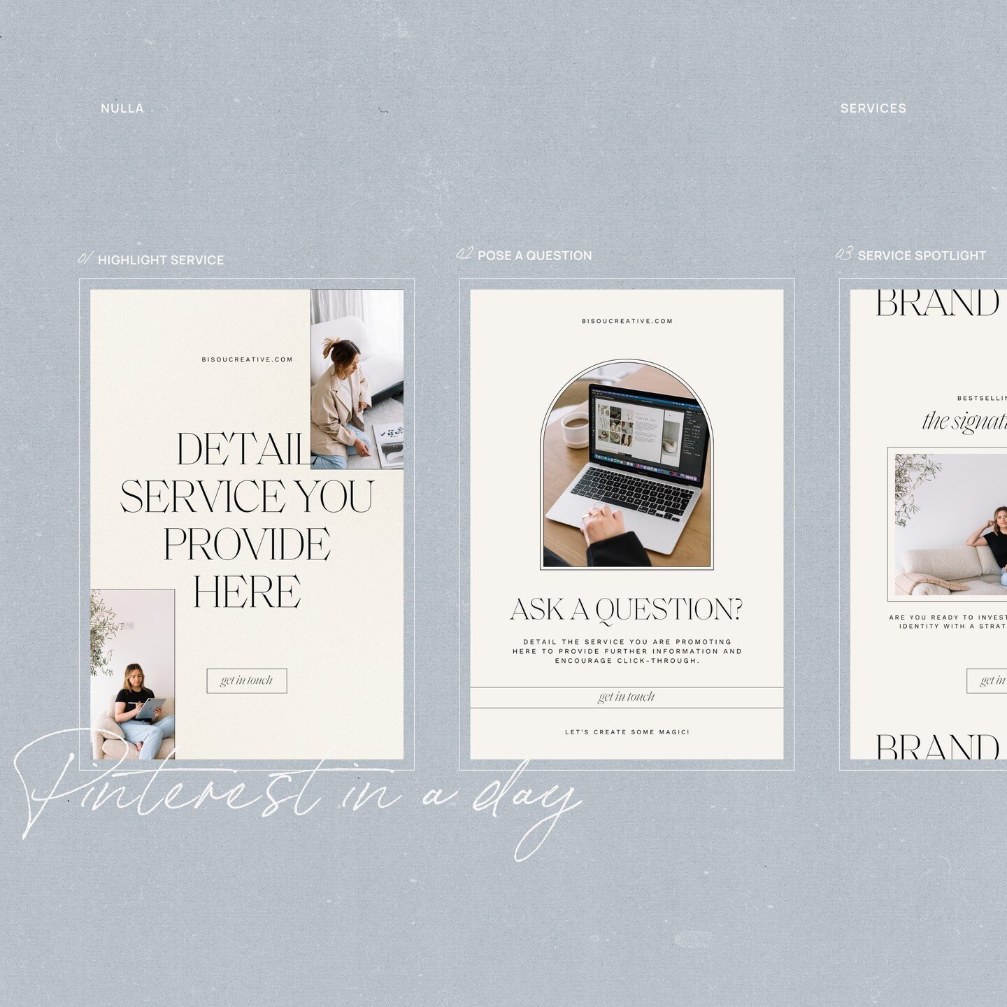 pinterest templates for @bisoucreative⁠
⁠
all created in just one day as part of our pinterest in a day service.⁠
⁠
keen to find out more? let's chat!