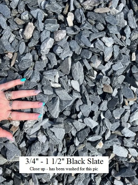 1.5" Black Slate Chip - (Close up and rinsed off)