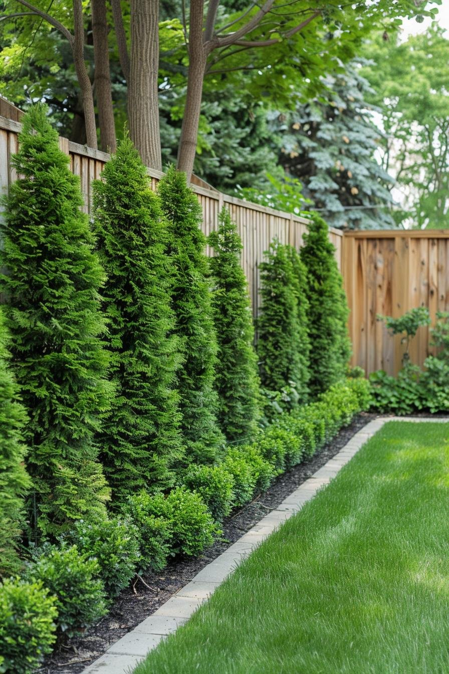 Trees planted to create year-round or seasonal screening