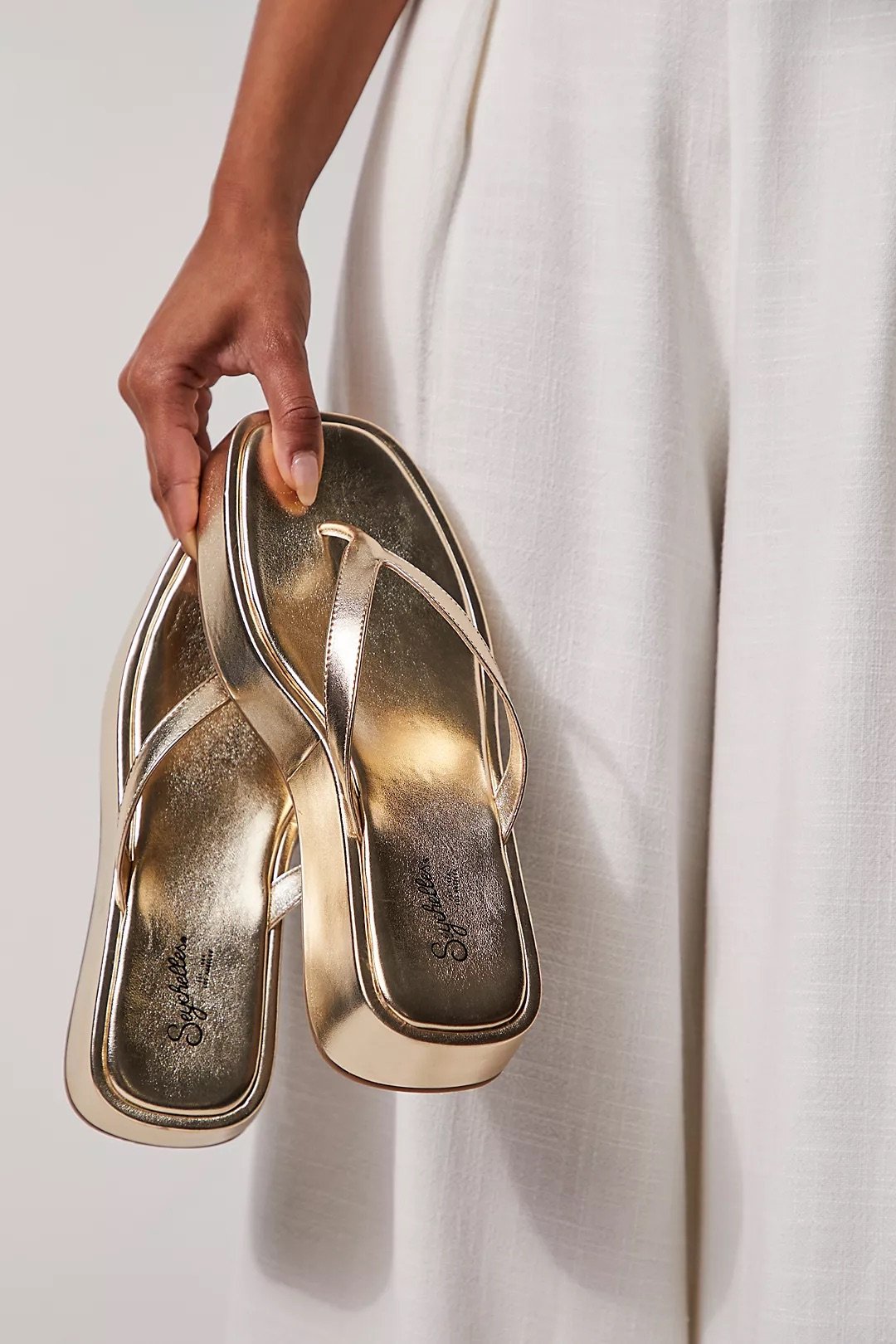 Gold Flatform Sandals