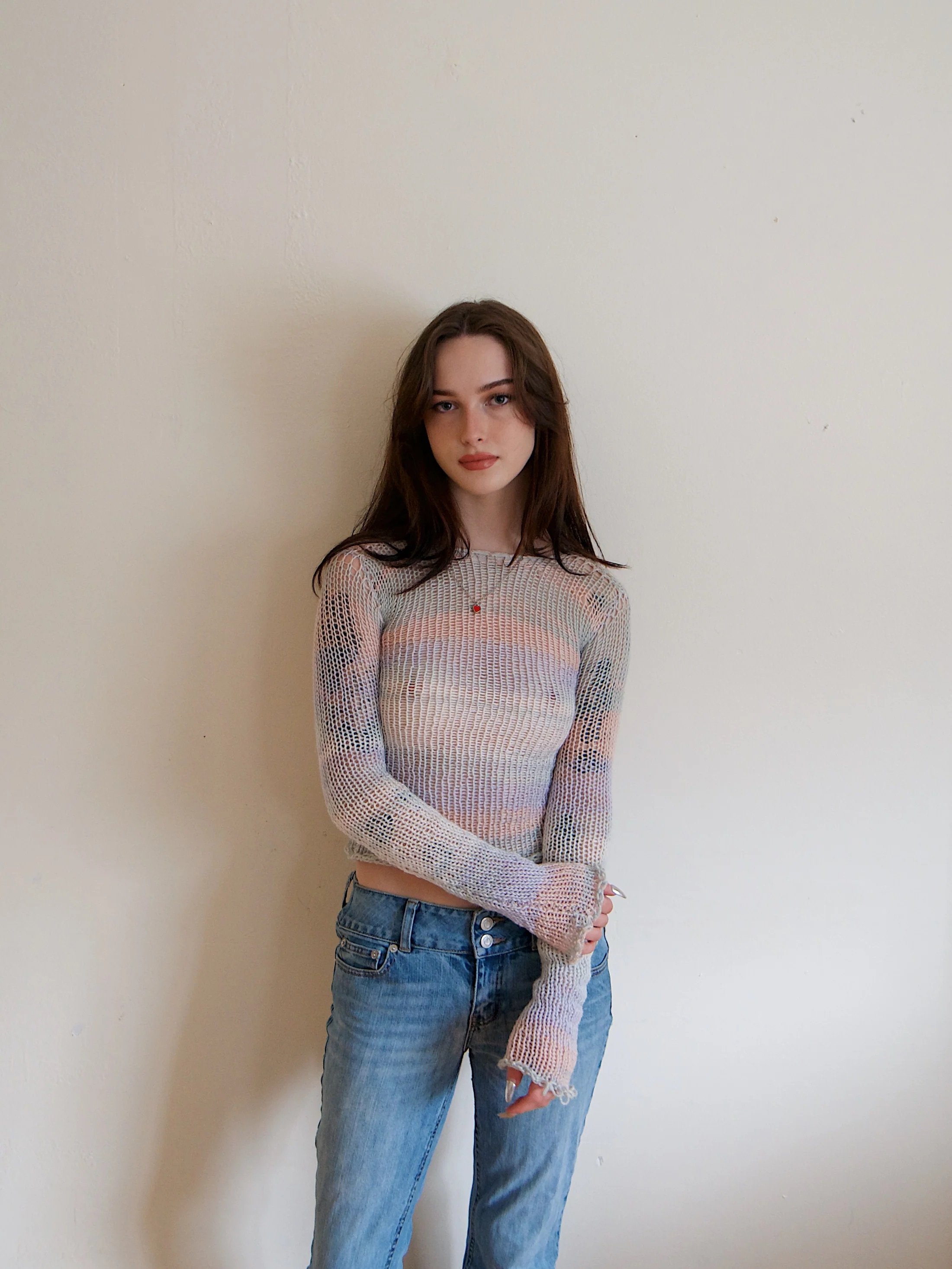 Cailyn Mesh Knitted Top