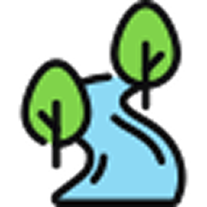 Simple illustration of a small house with a pitched roof, sidewalk, and picket fence.