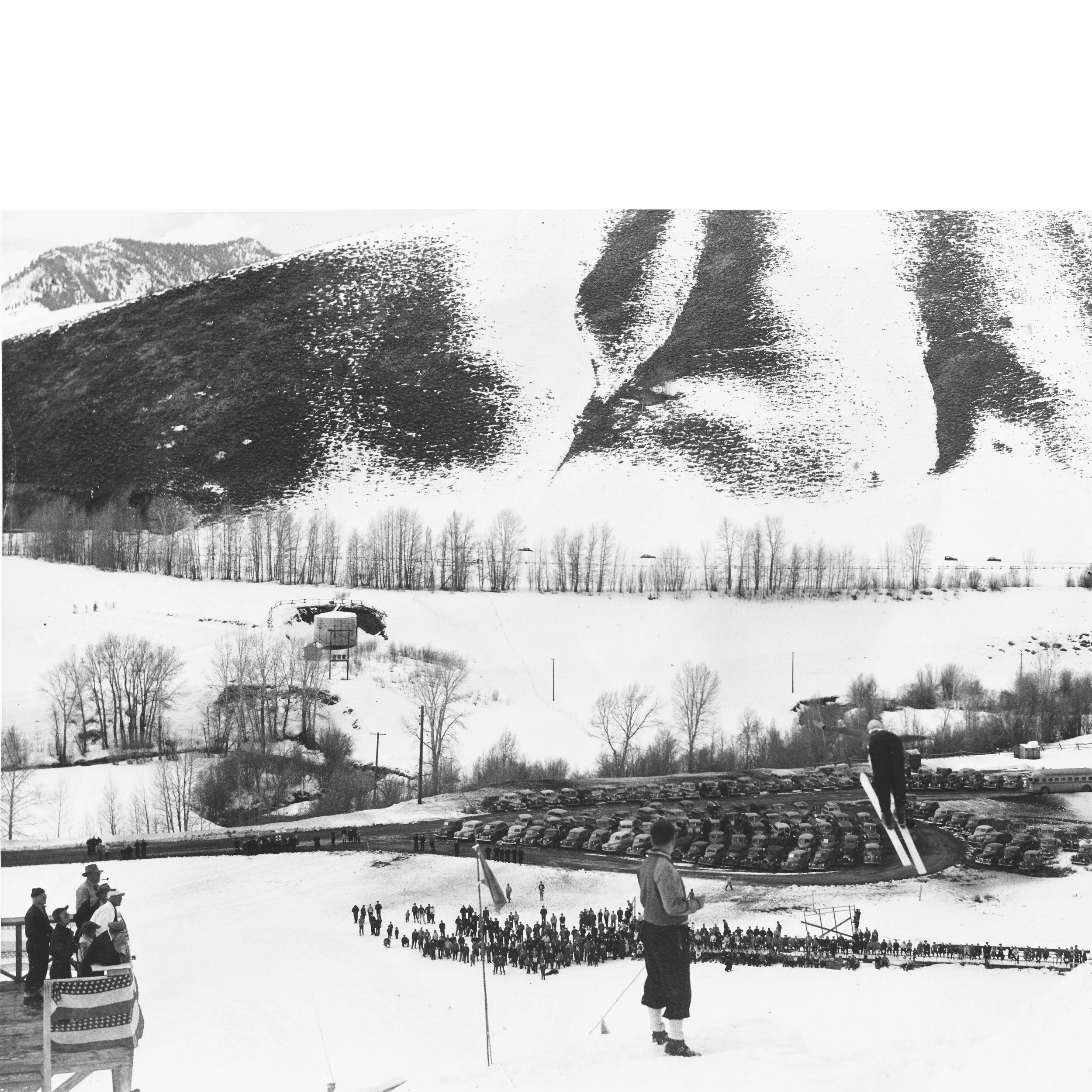 Ski Jumper in Front of Cars #36