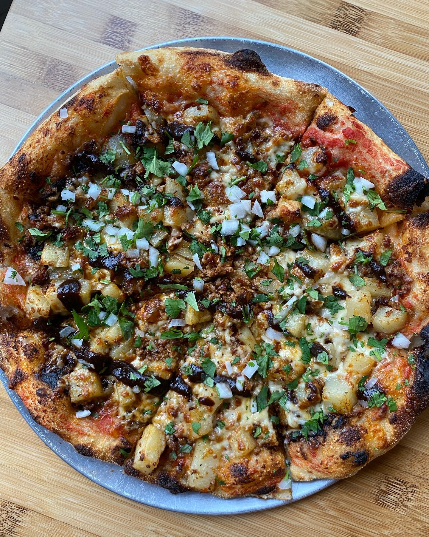 Let&rsquo;s just admire this beauty. 

Chorizo, potato, ancho salsa, chihuahua cheese, cilantro and onion gremolata 🤌

Available for dine in only, limited time.