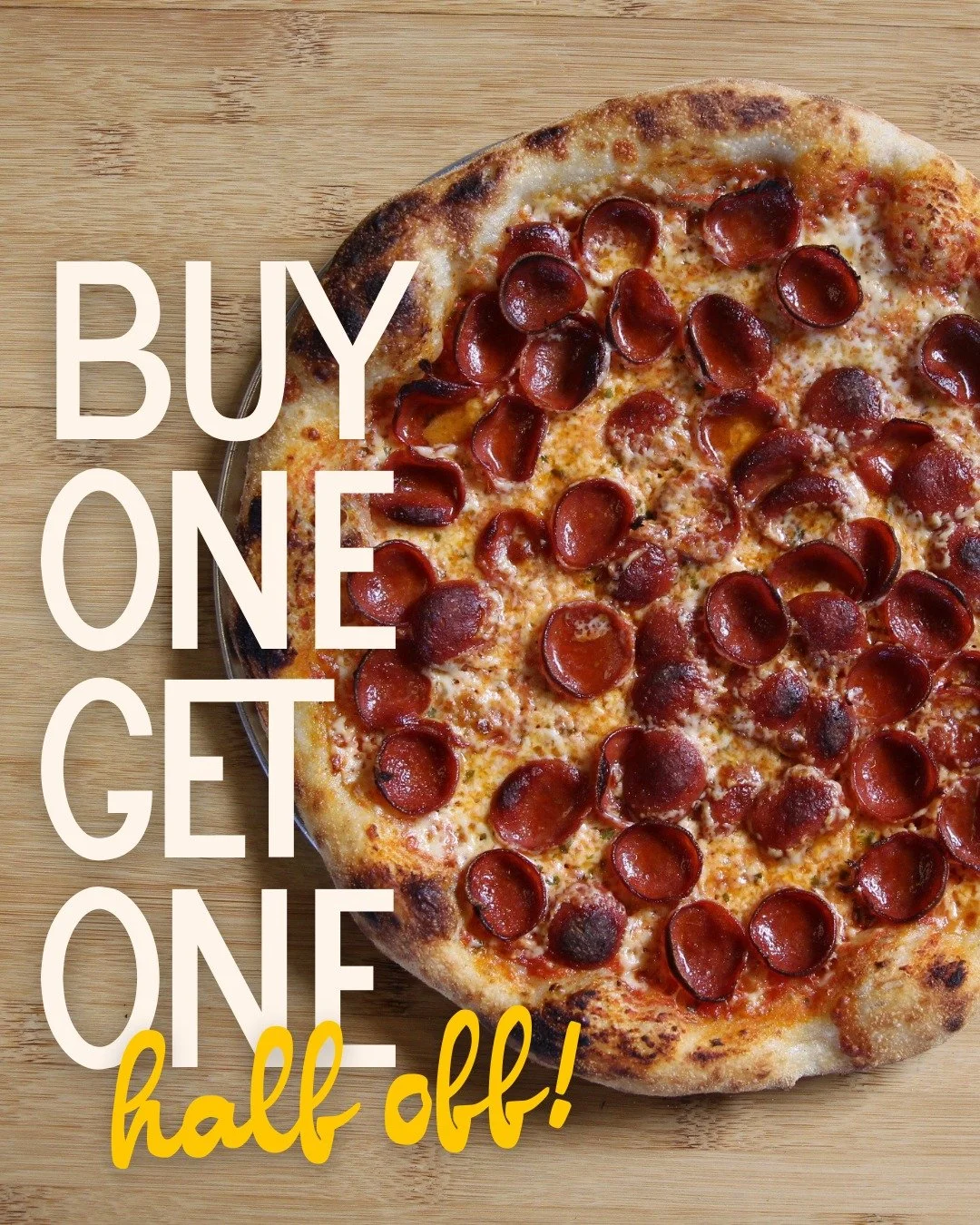 BOGO Tuesdays! Buy one cheese or pep and get the 2nd half off! Perfect deal for the fam or the duo! 🍕

Come see us!