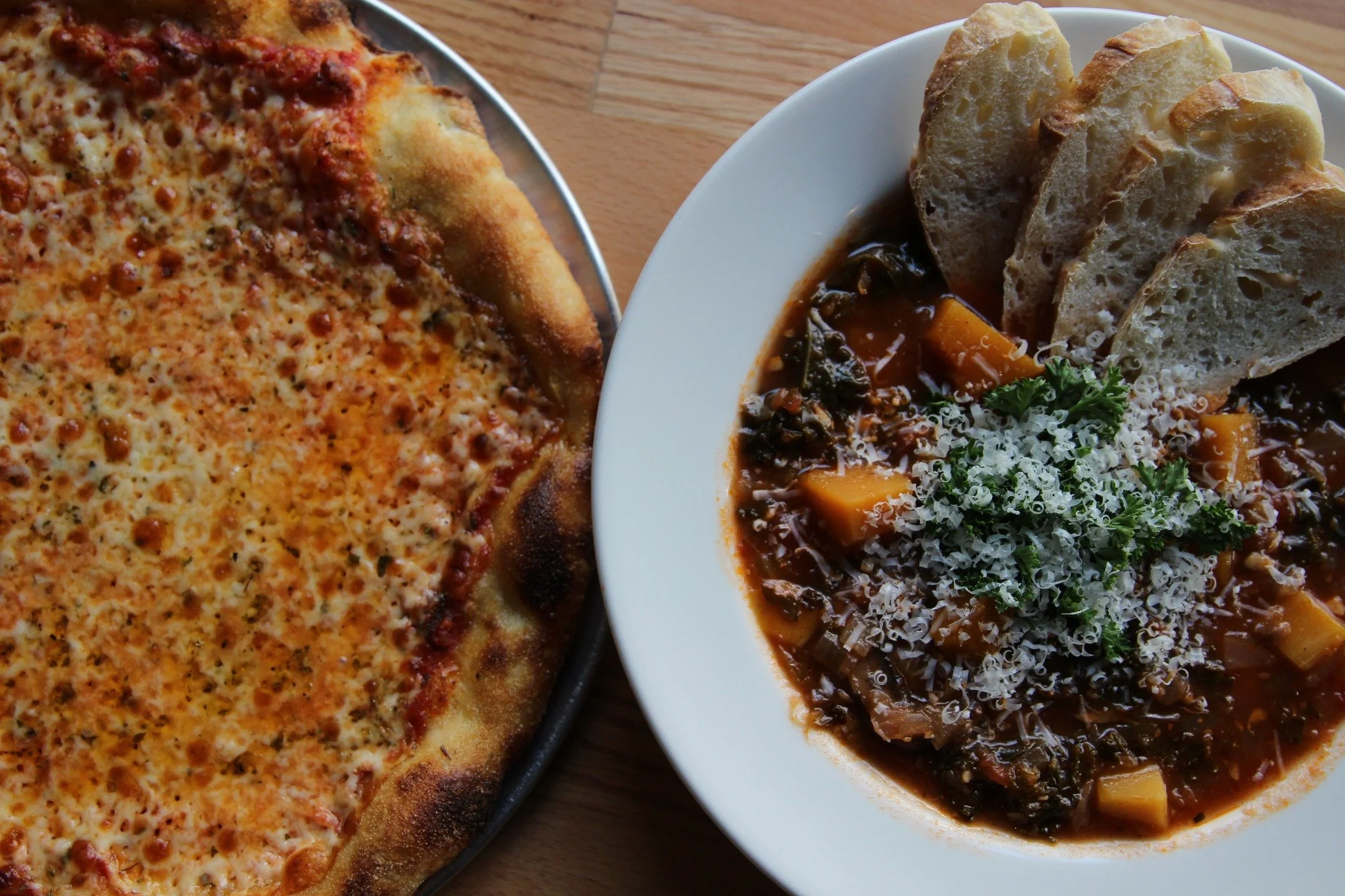 Lunch plans? We&rsquo;ve got you covered 🍕
$10 cheese pizzas &mdash; plus soup to warm you up. Stop in!