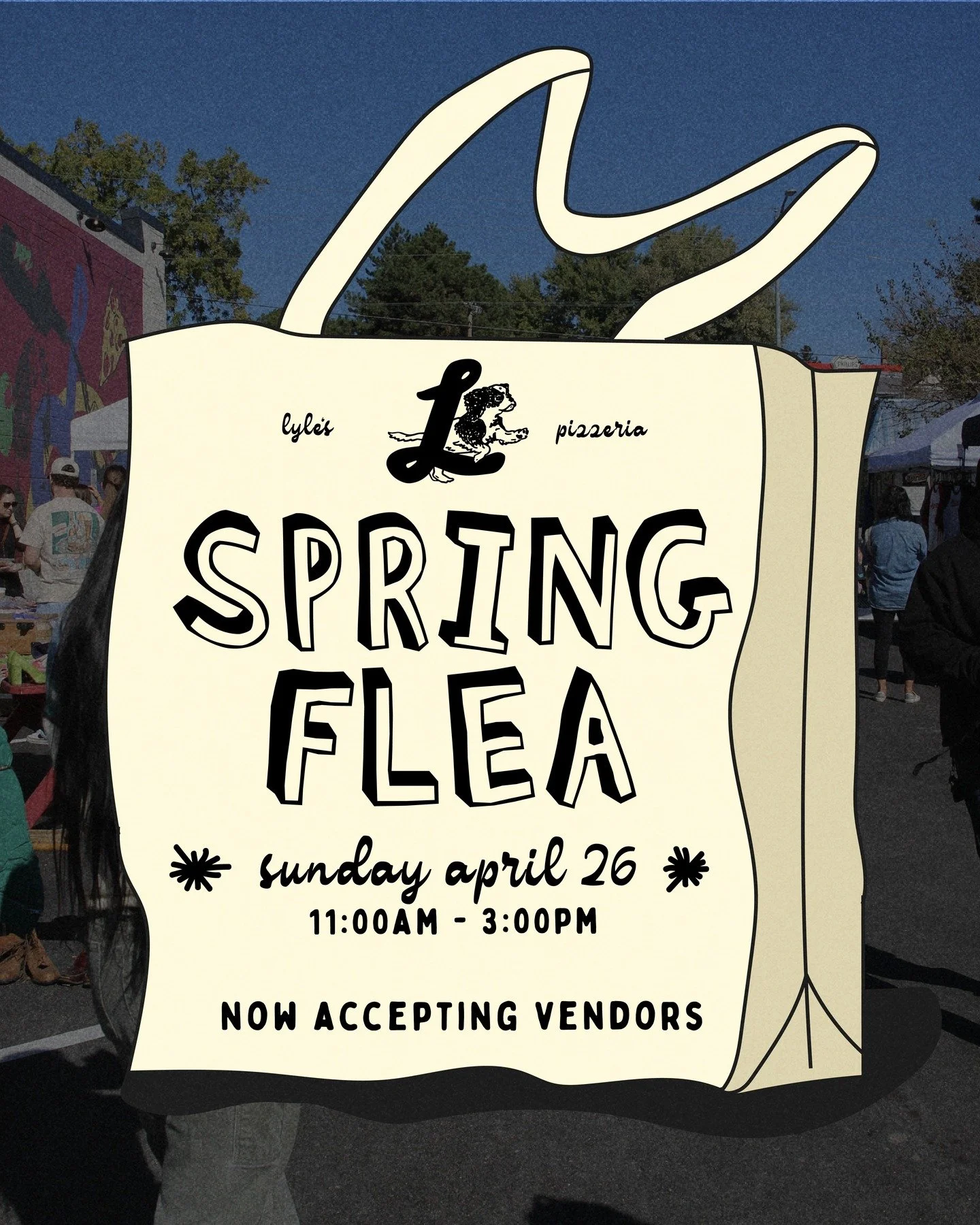 Our Fall Flea had such a great turnout, so we are bringing it back! 🌞 The Spring Flea Market is happening Sunday, April 26, and vendor applications are officially LIVE (link in bio)!

&bull; 11am&ndash;3pm
&bull; Pizza, drinks, music, and all the sp