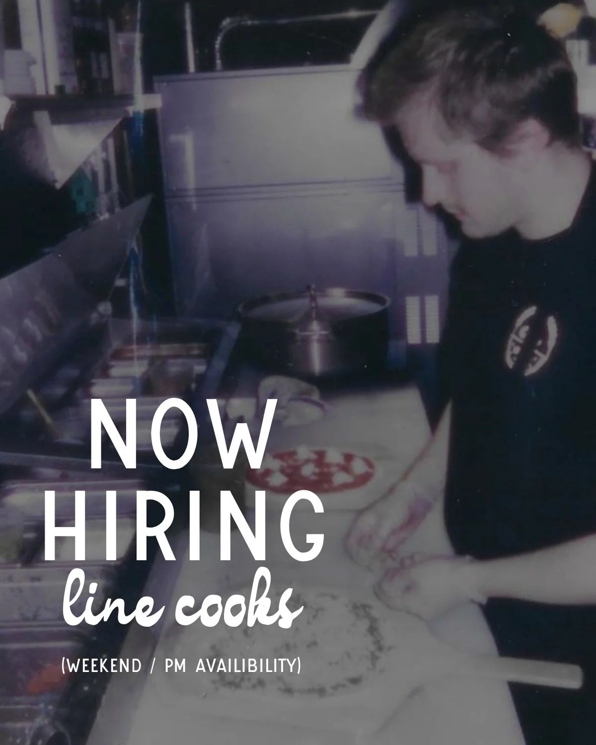 Come work with us! We are currently looking for line cooks with weekend and PM availability. 🍕 Apply on our website lylespizzeria.com
