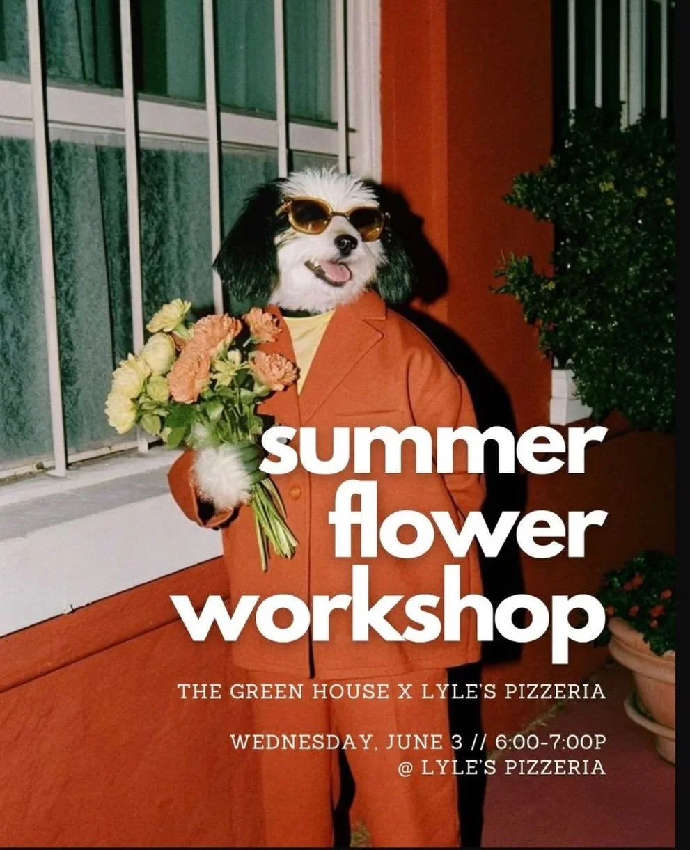 Thrilled to have @thegreenhouseomaha host a flower workshop with us Wednesday 6/3 from 6:00-7:00pm on our patio! Grab tickets - linked in our bio!