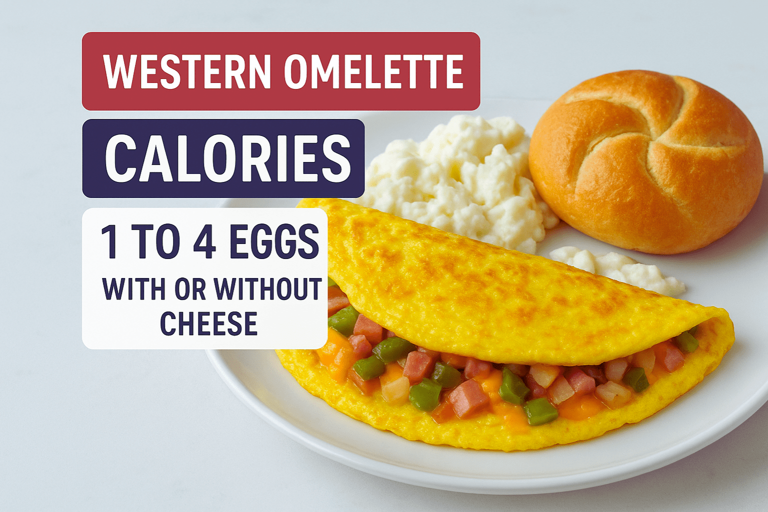 Western Omelette Calories: 1 to 4 Eggs, With or Without Cheese