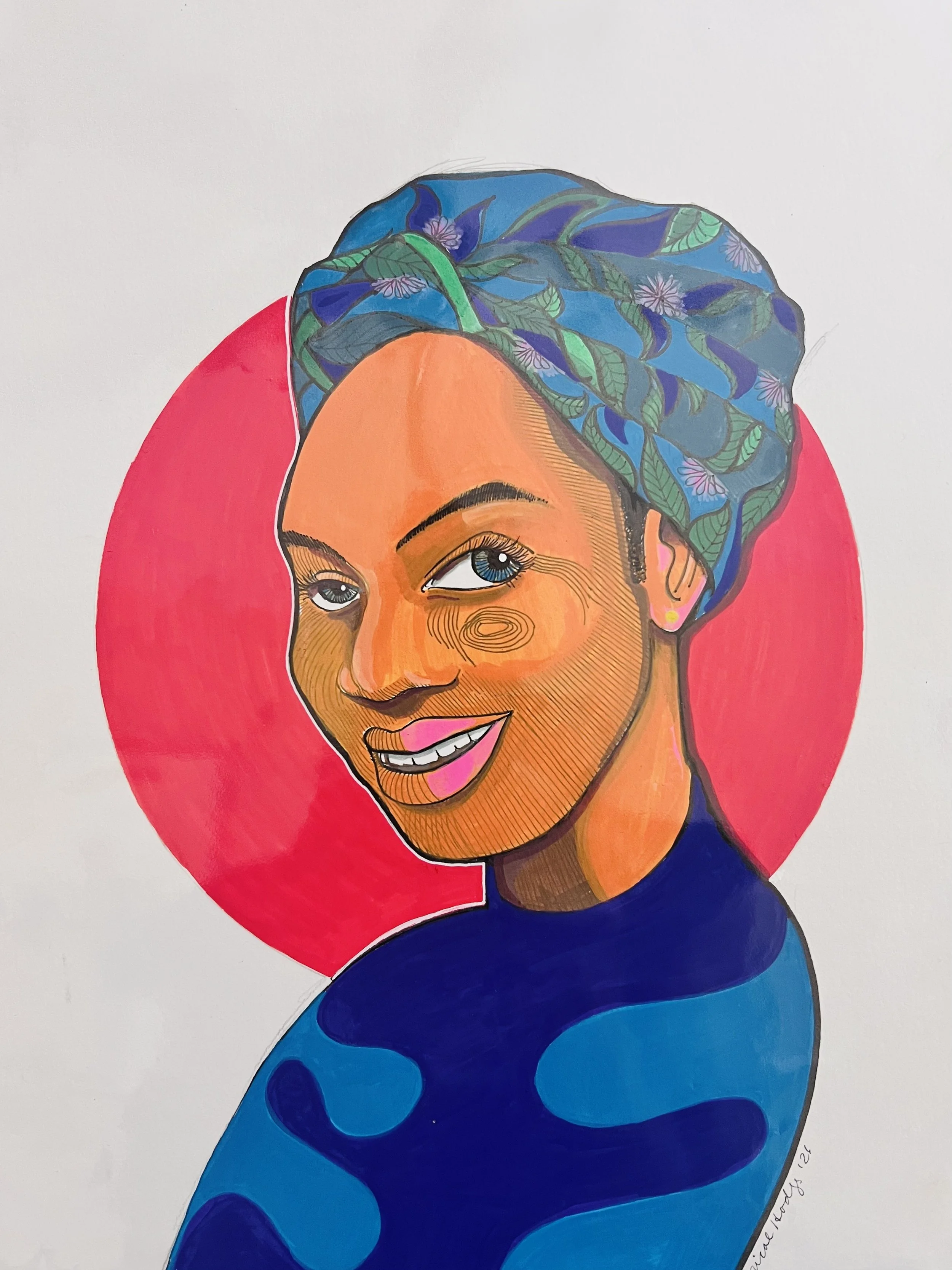 Woman with Floral Hat