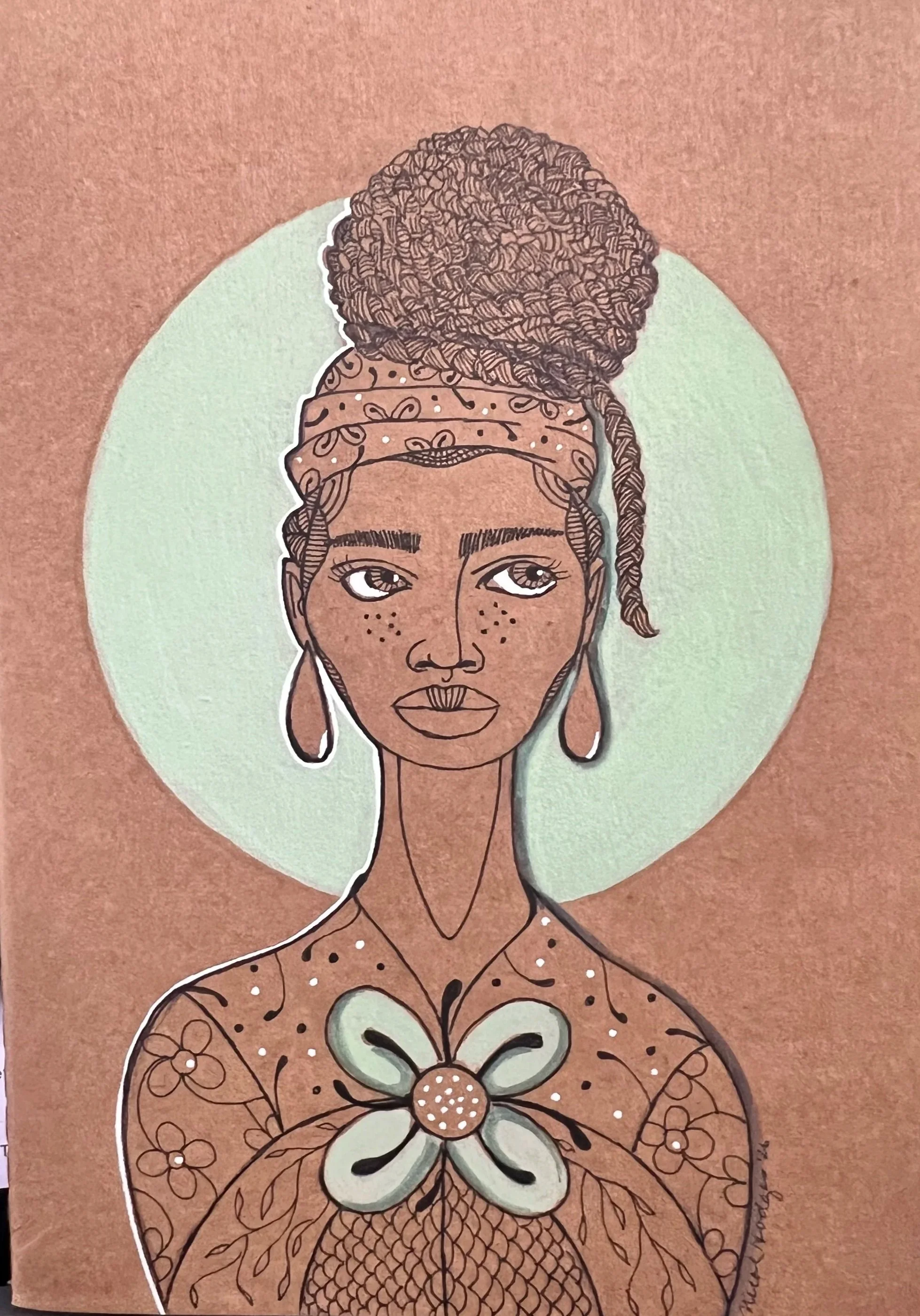 NH Studio Journal Green Moon Woman
