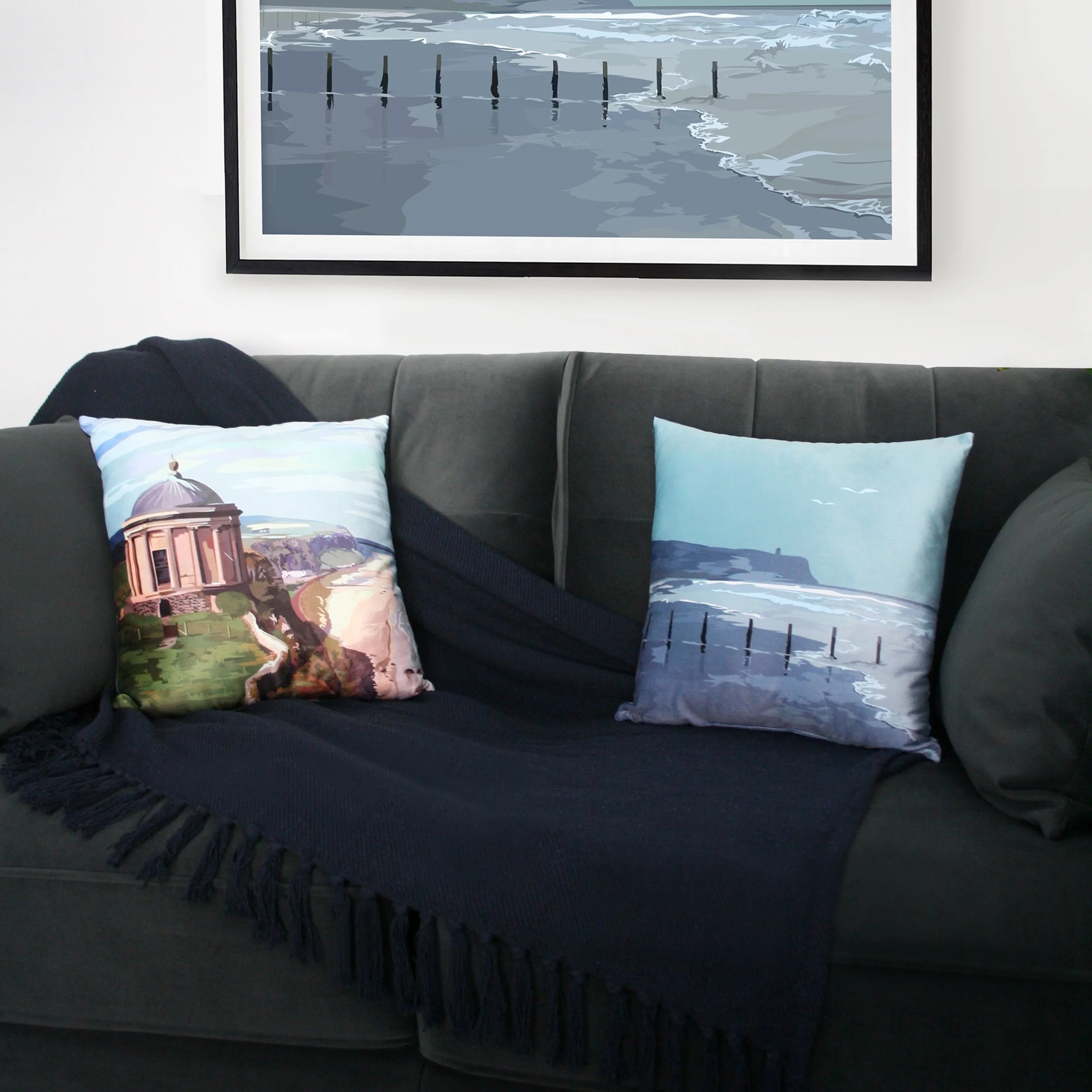 Portstewart Strand Velvet Cushion