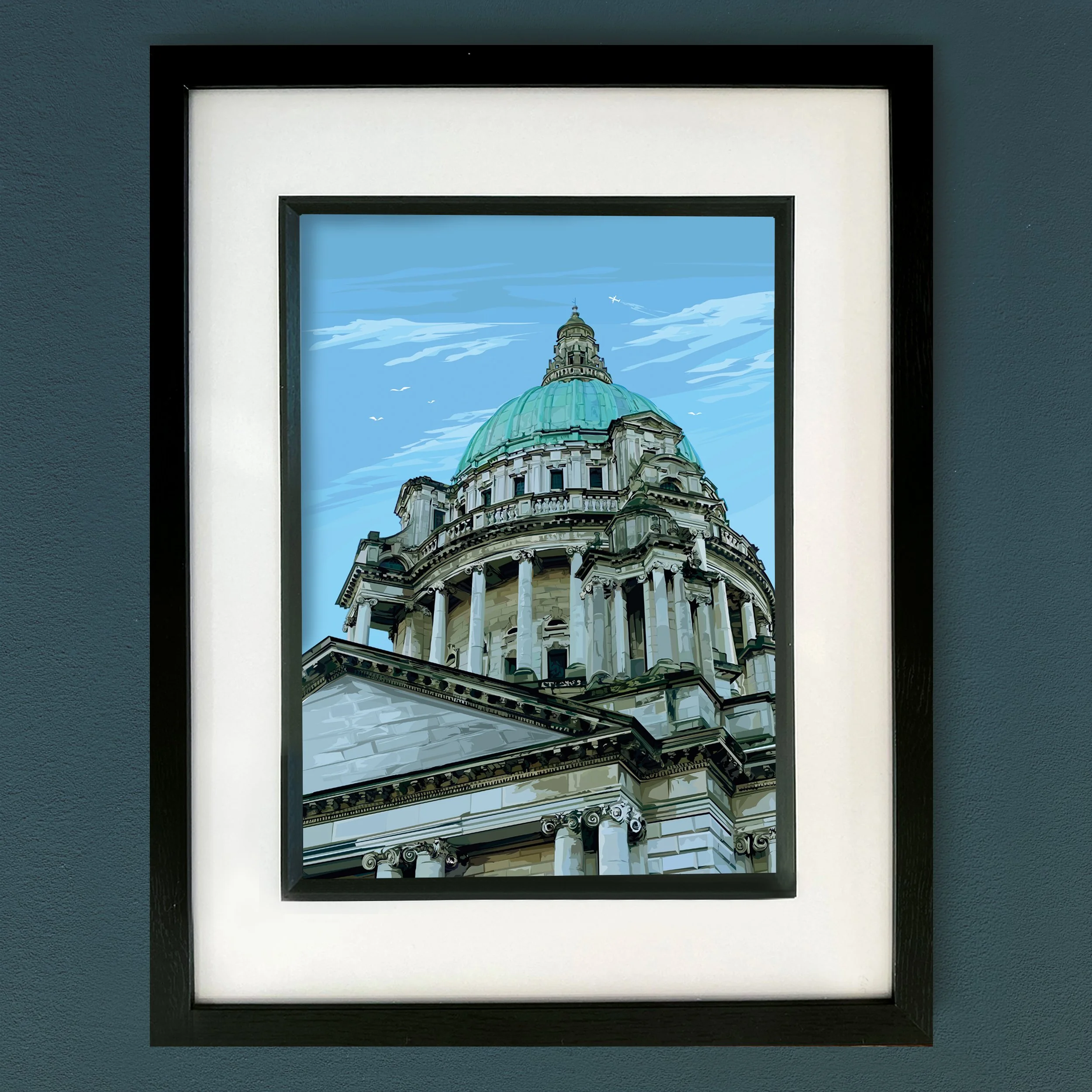 Belfast City Hall Framed Print (Black)