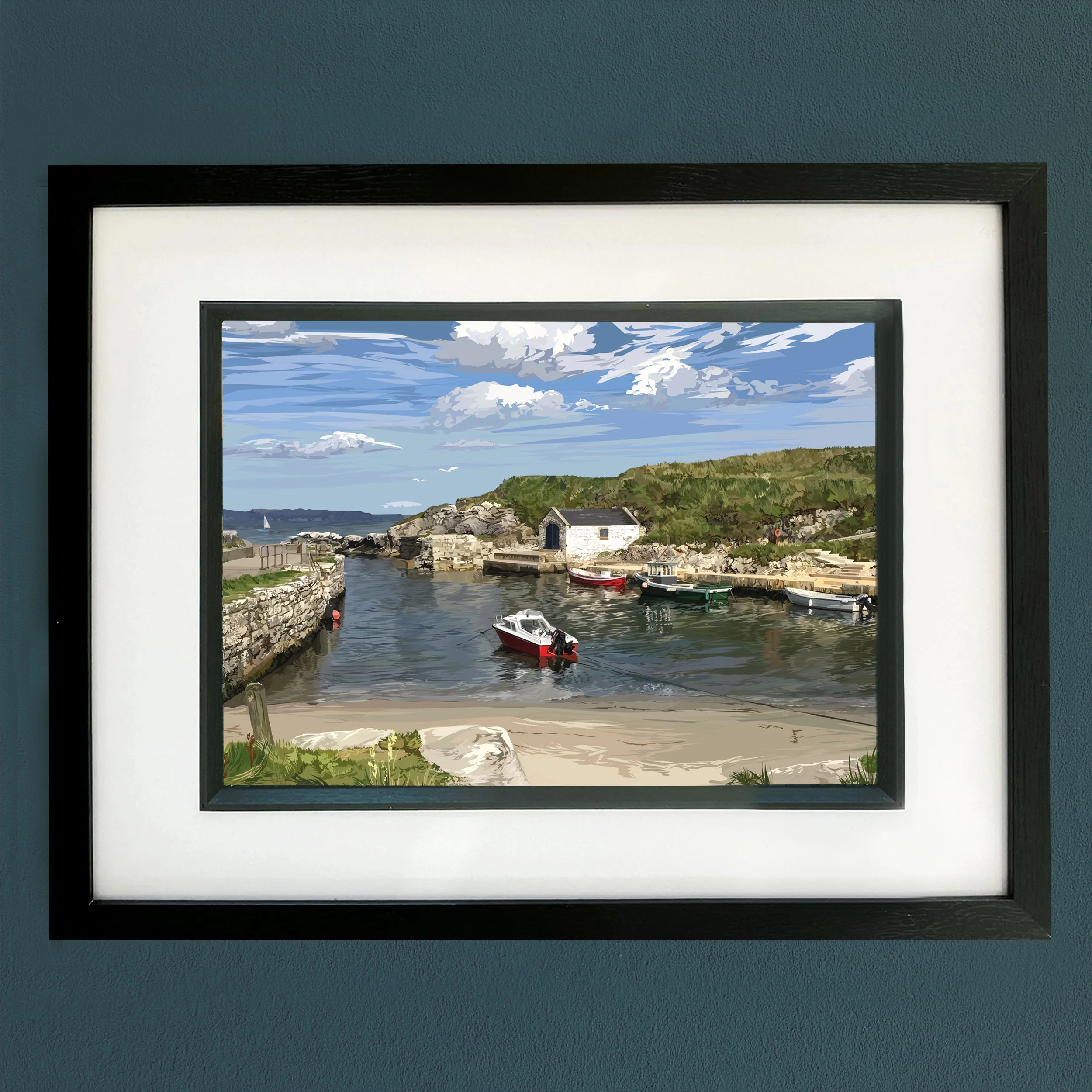 Ballintoy Harbour Framed Print  (Black or Grey)