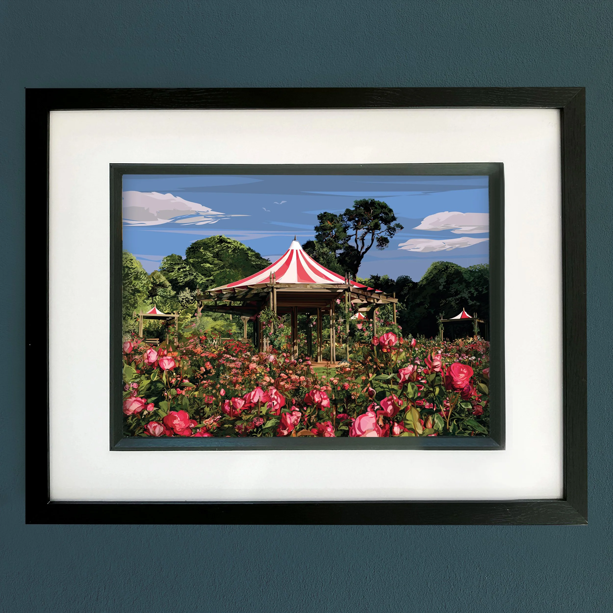 Lady Dixons Park Rose Garden Framed Print  (Black or Grey)