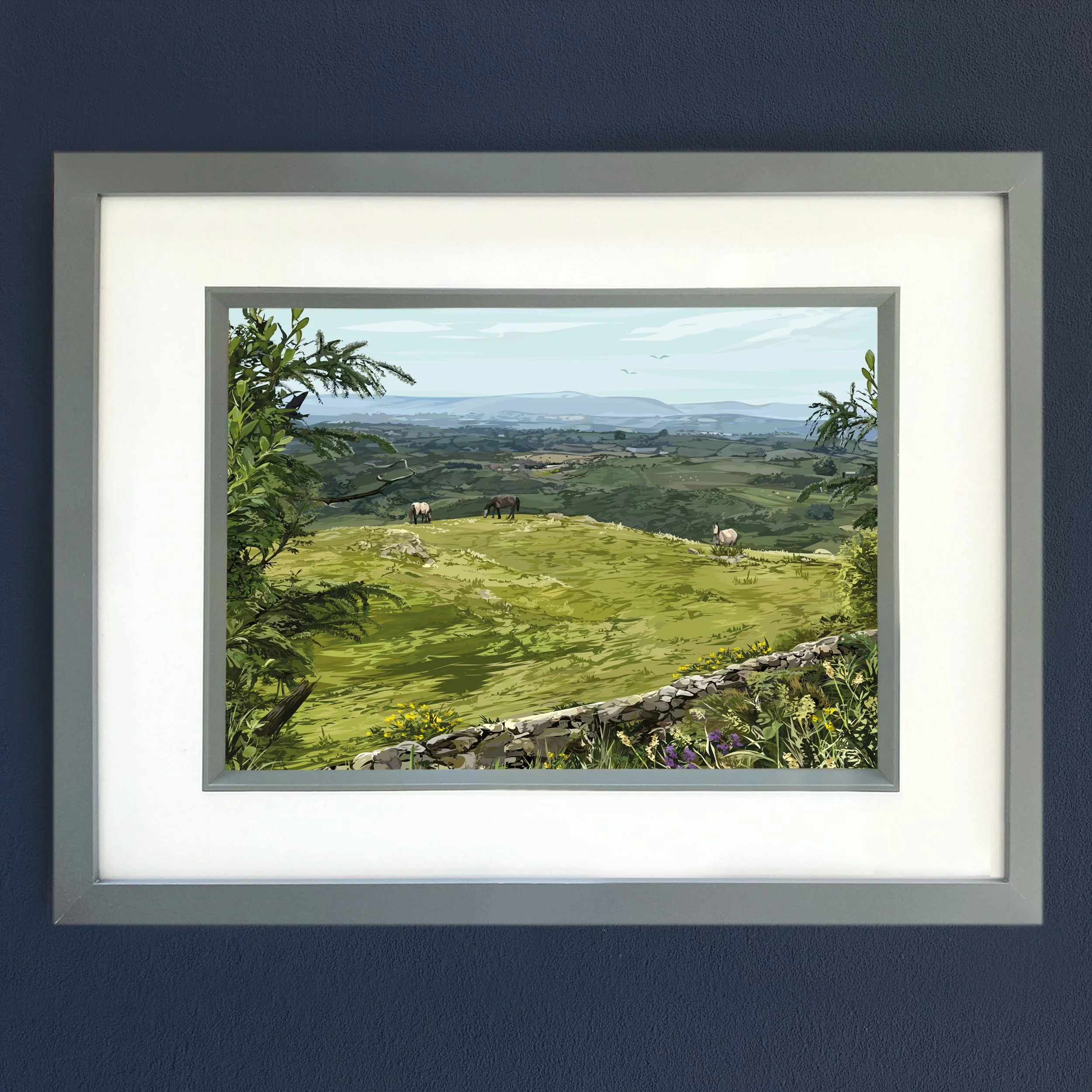 County Down Countryside Framed Print  (Black or Grey)