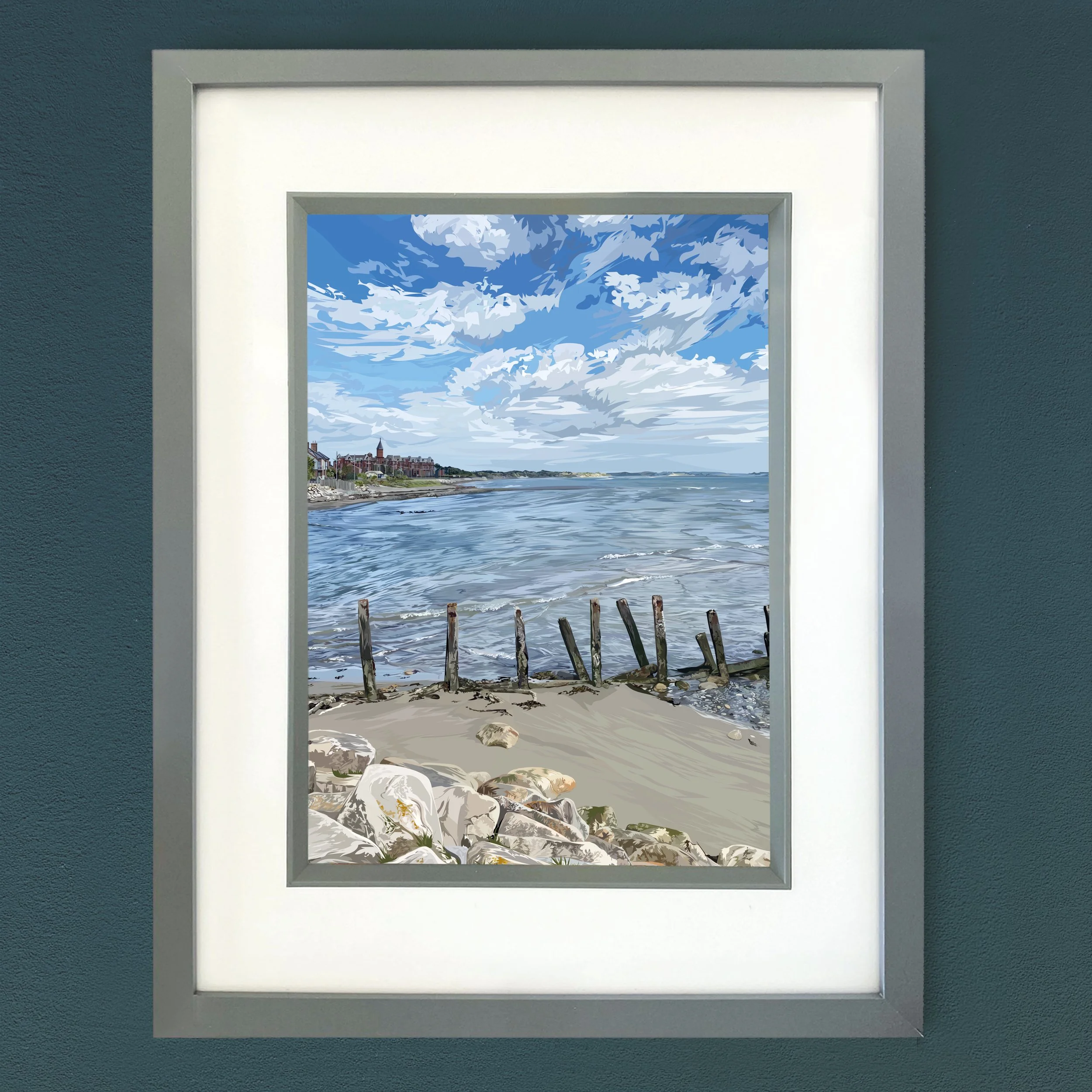 Newcastle Coast Slieve Donard Framed Print (Black or Grey)