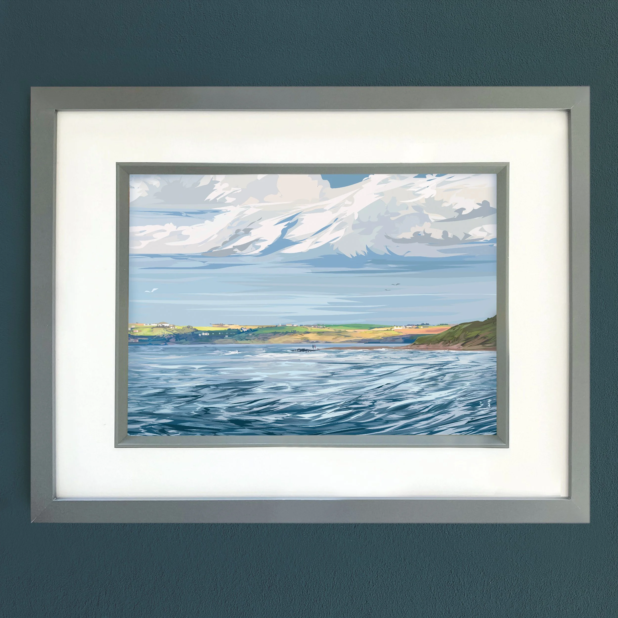Portballintrae Coastline Framed Print  (Black or Grey)