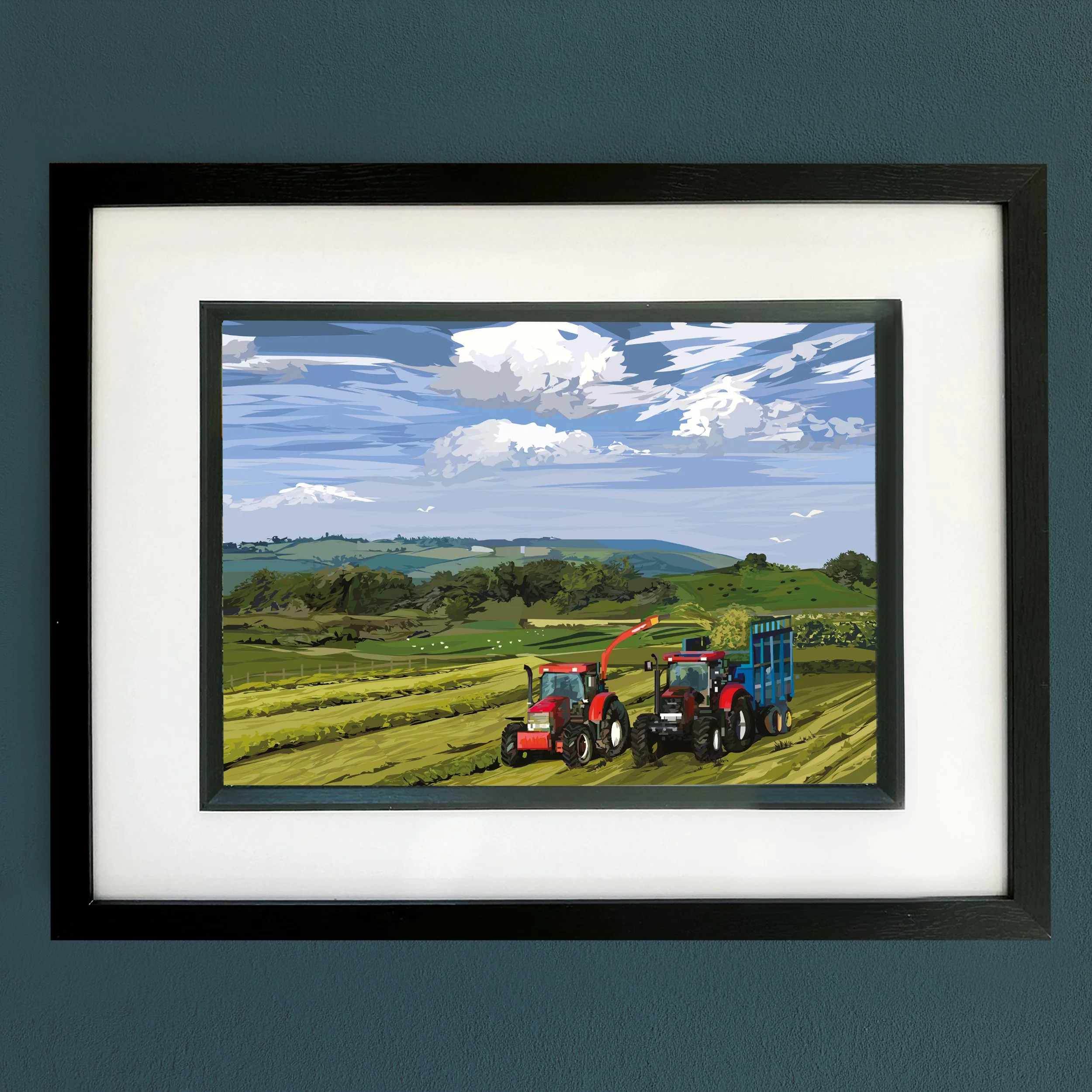 A Day On The Farm Framed Print  (Black)