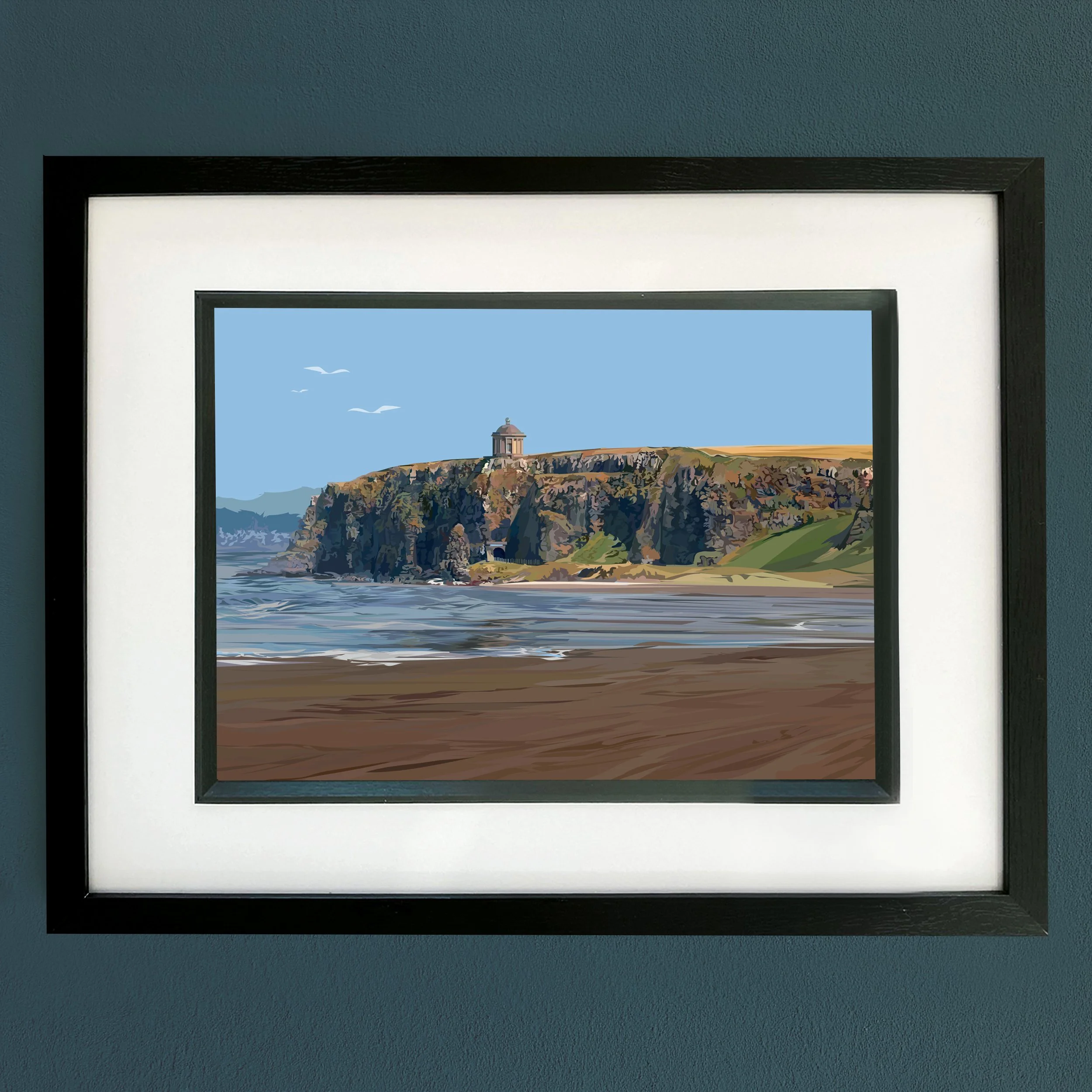 Benone Beach Framed Print  (Black or Grey)
