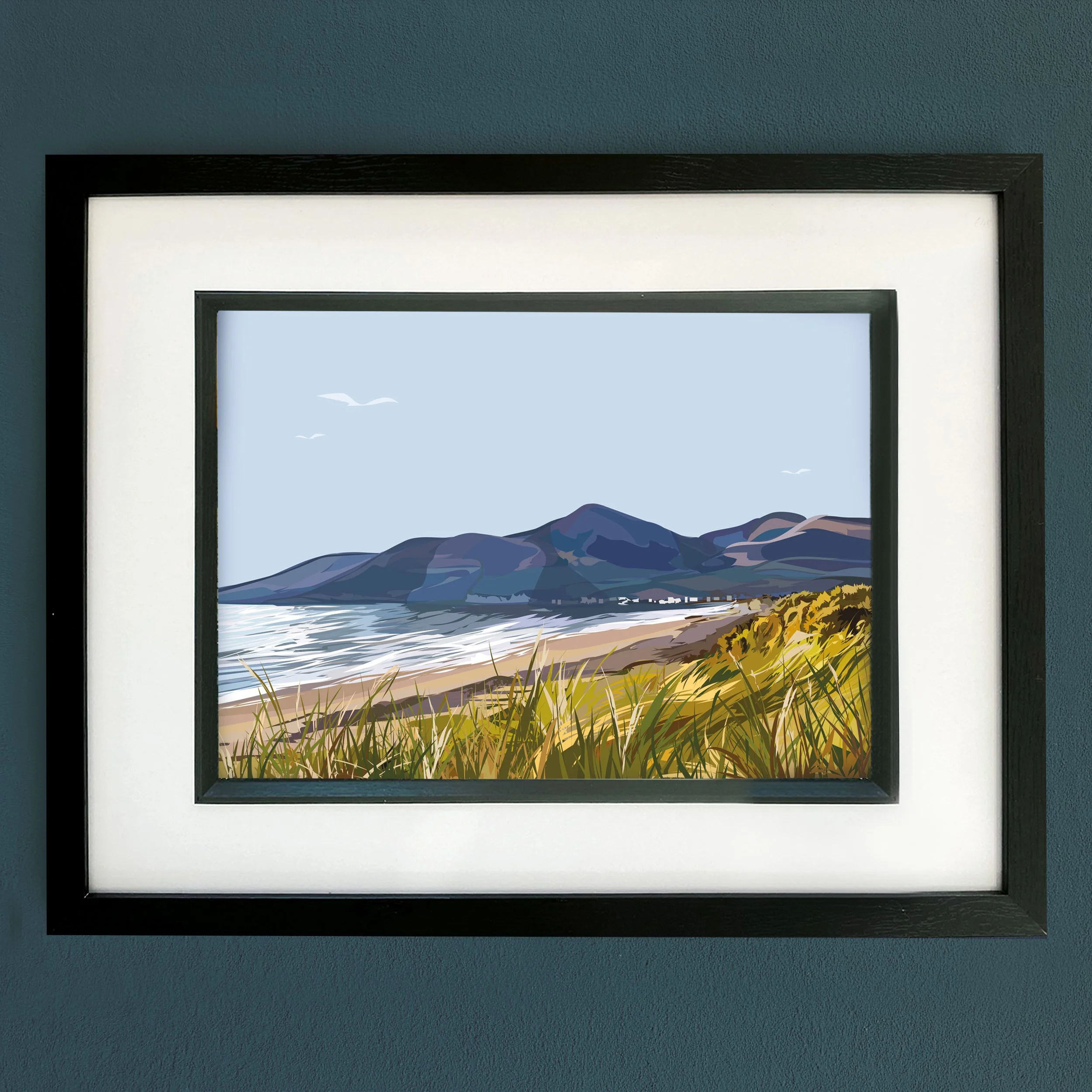 Murlough Bay Beach Newcastle Framed Print  (Black or Grey)