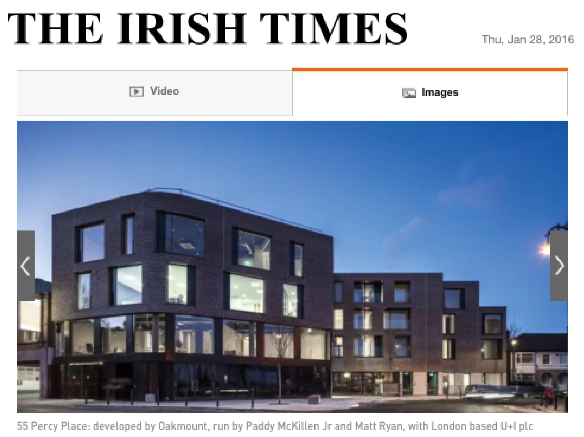55 Percy Place Features in the Irish Times