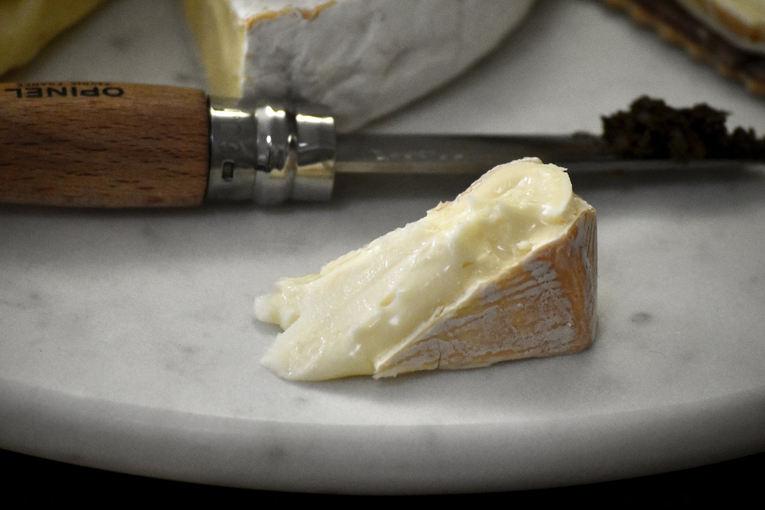  A wedge of ripe Willoughby, a washed-rind cows milk cheese from Vermont  