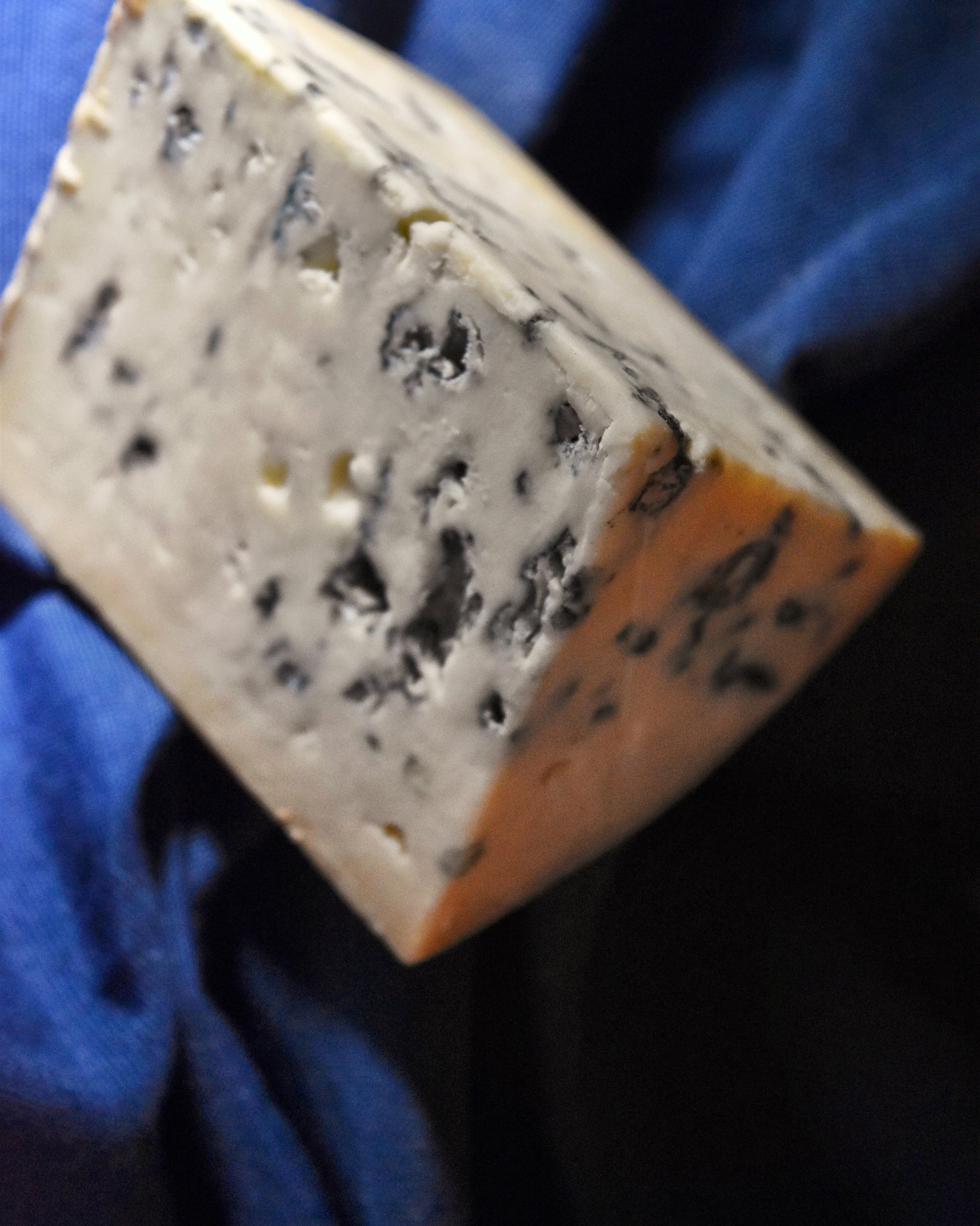 A perfect wedge of blue cheese