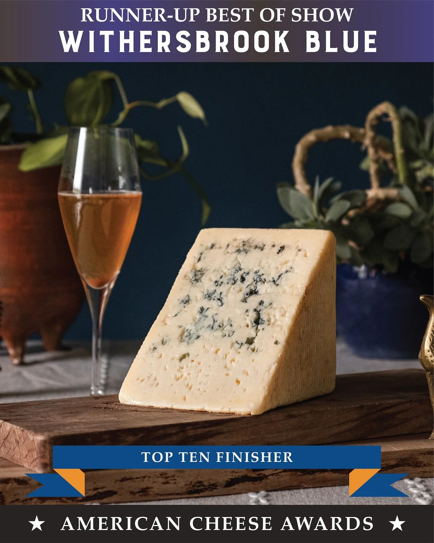 Last night was our winningest night at the @american_cheese_society awards to date! We were honored to be on stage with our new ice cider-soaked blue cheese Withsbrook Blue as the runner-up Best of Show winner. Congratulations to our friends north of