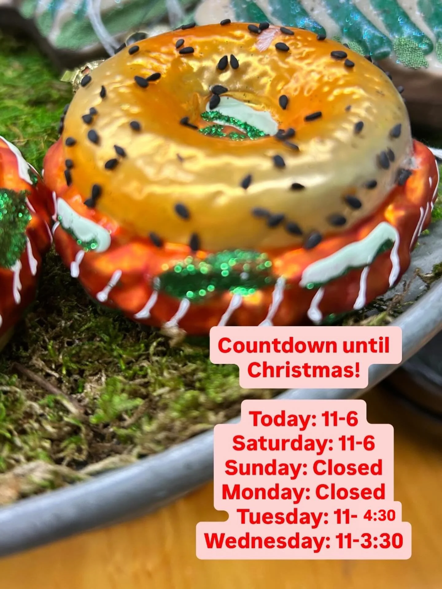 Hours leading up to Christmas! Reminder 25% off Holiday and 50% off Plants!