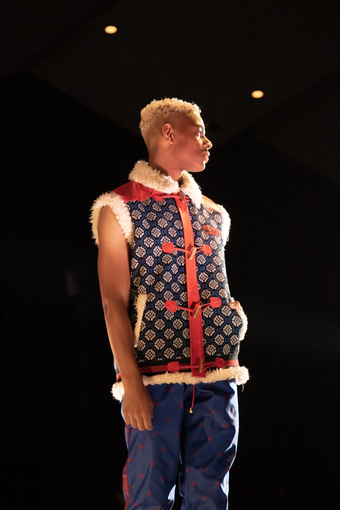 Roots Fashion Show (2019) Chaired by Madison  Star. Wearing Gucci-Dapper Dan. Captured by: @jl_spoke (Instagram).