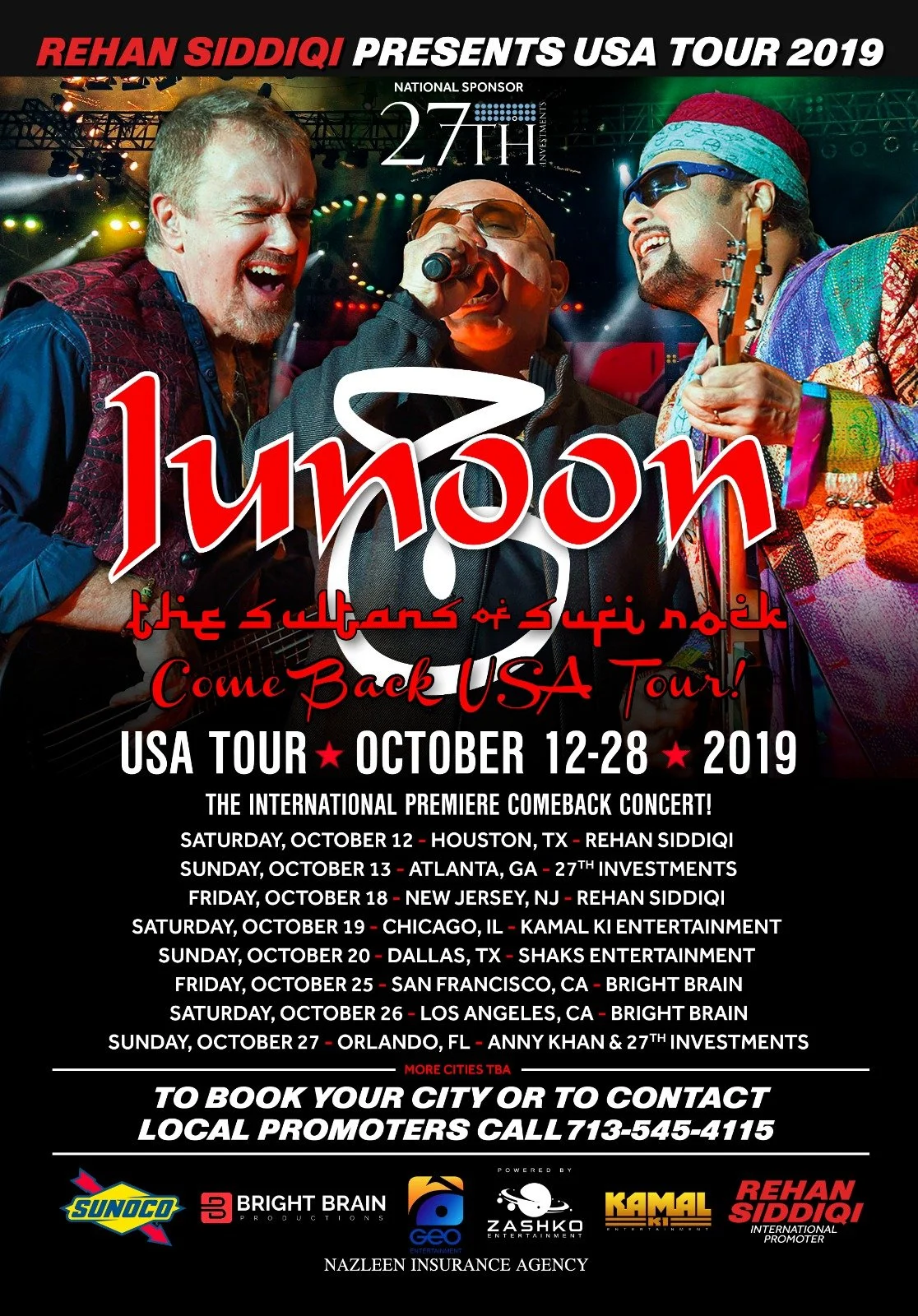 Junoon 2019 USA Tour Poster