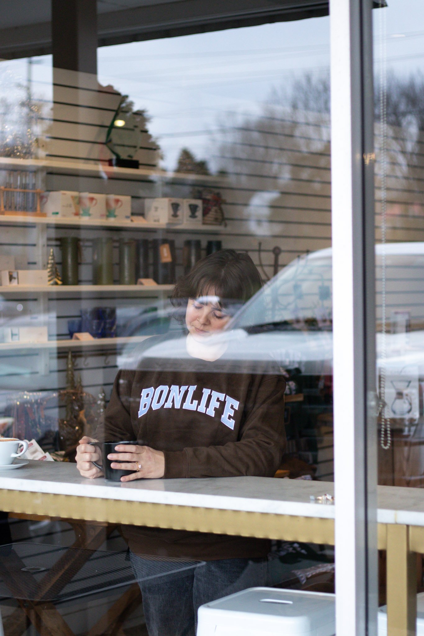 BonLife Coffee Roasters varsity crewneck sweatshirt Christmas gift guide.