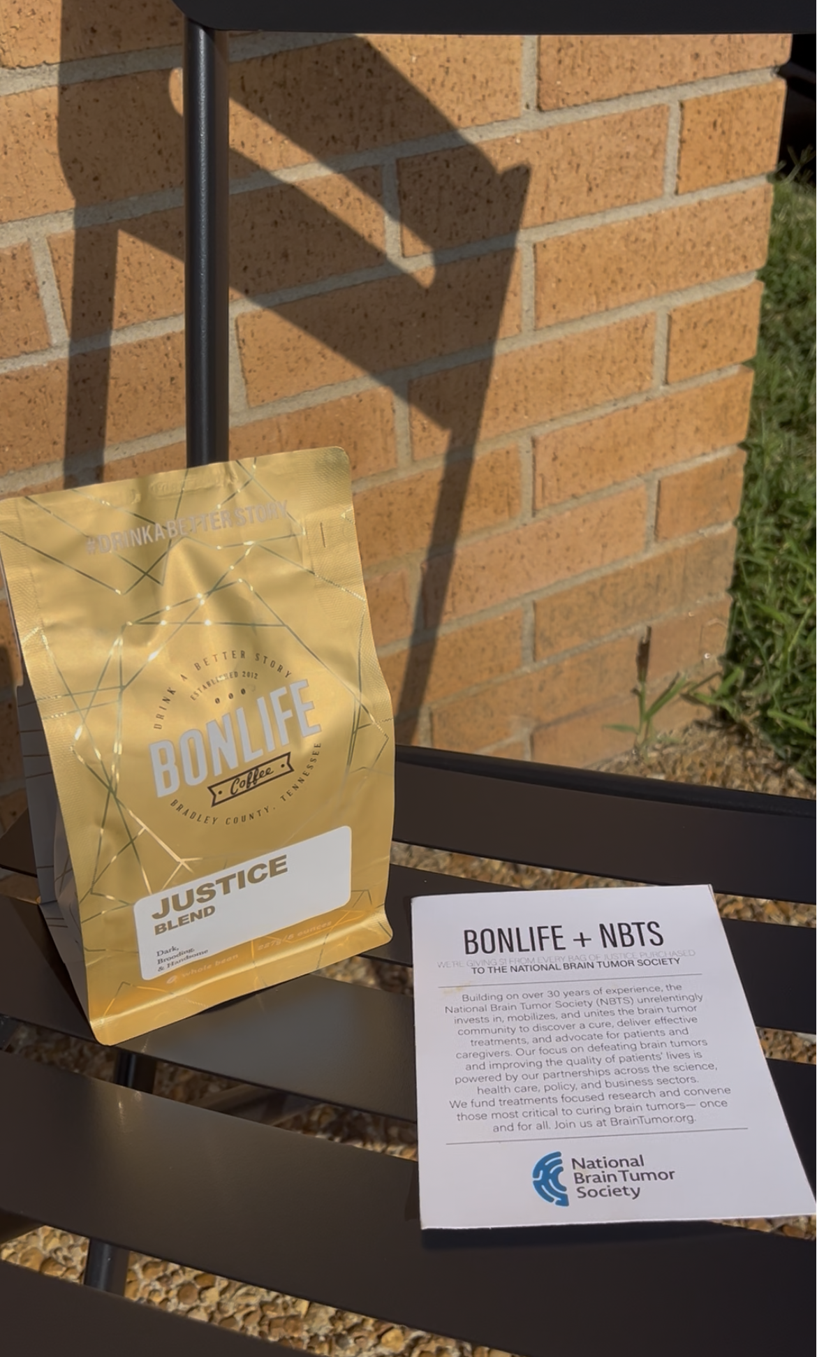 Award winning espresso specialty coffee that donates to the National Brain Tumor Society free shipping BonLife.