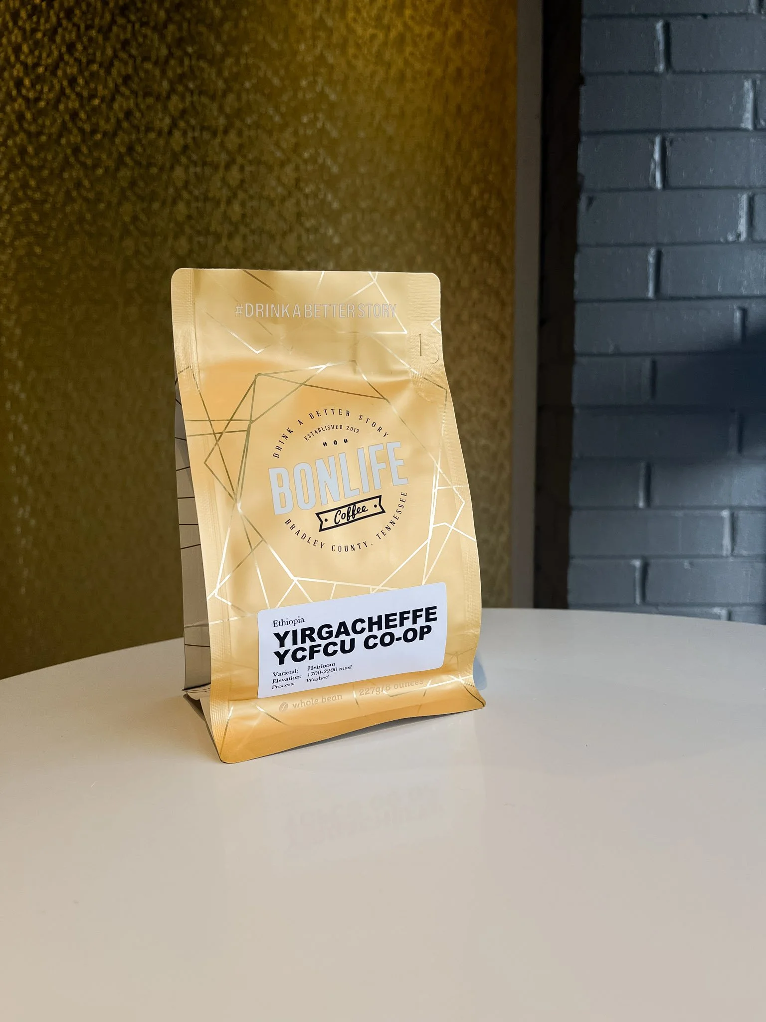 Ethiopia washed Yirgacheffe award winning specialty coffee YCFCU Co-op free shipping by bonlife coffee roasters.