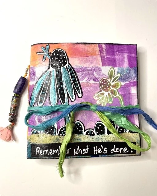 Flowers Basic Hand-bound Journal Original Art (5.5 Inch Square)