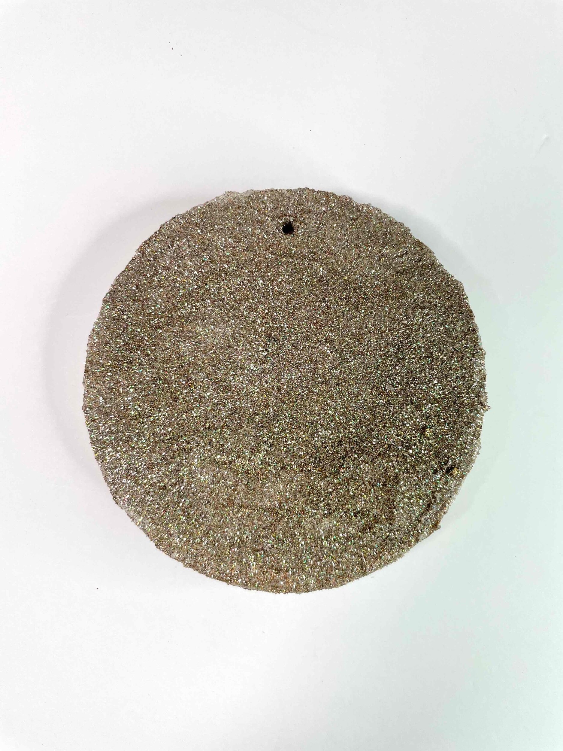 Pink and White semiprecious Handmade Geode ornament with stand