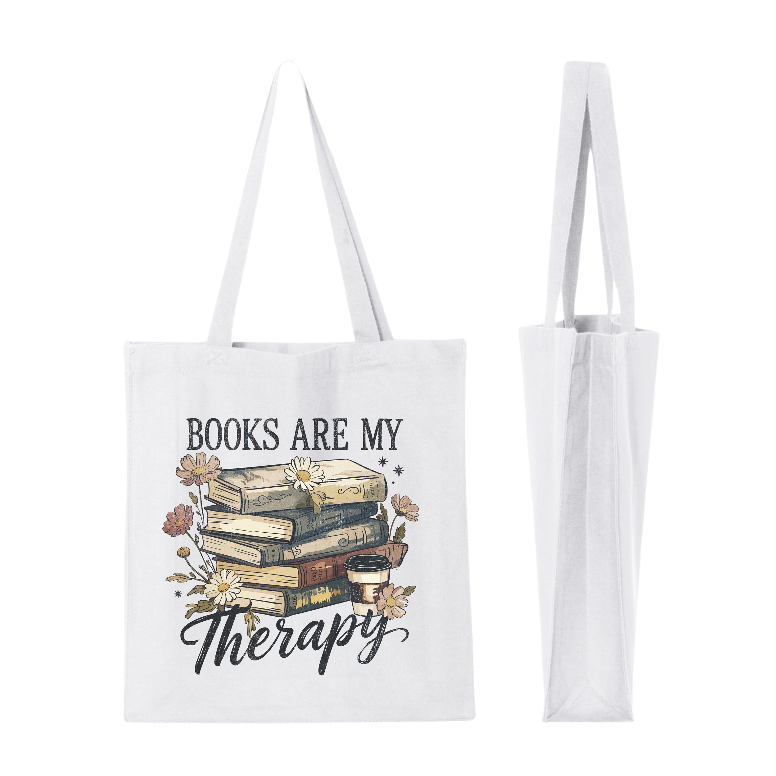 Books Are My Therapy Tote Bag