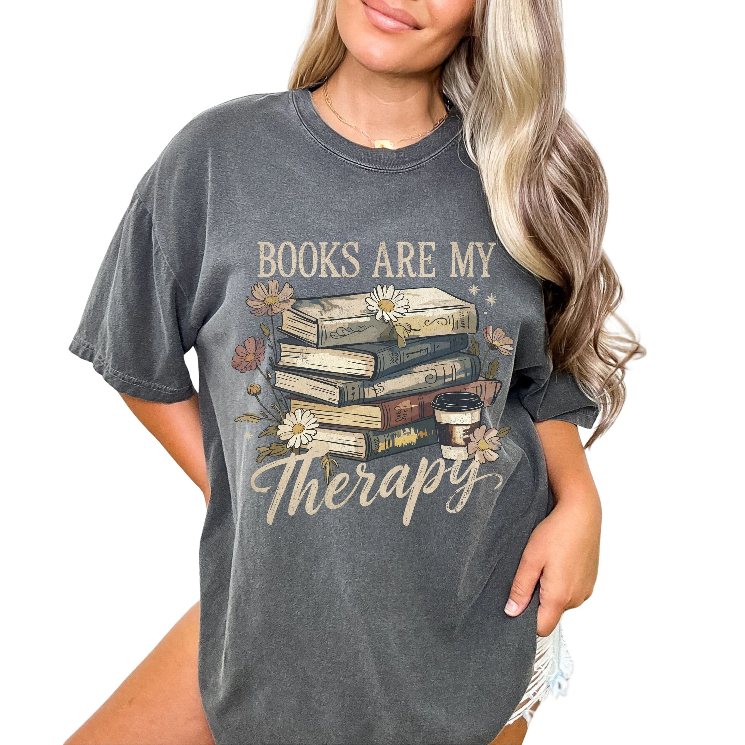 Books Are My Therapy T-Shirt (Large & Extra Large)