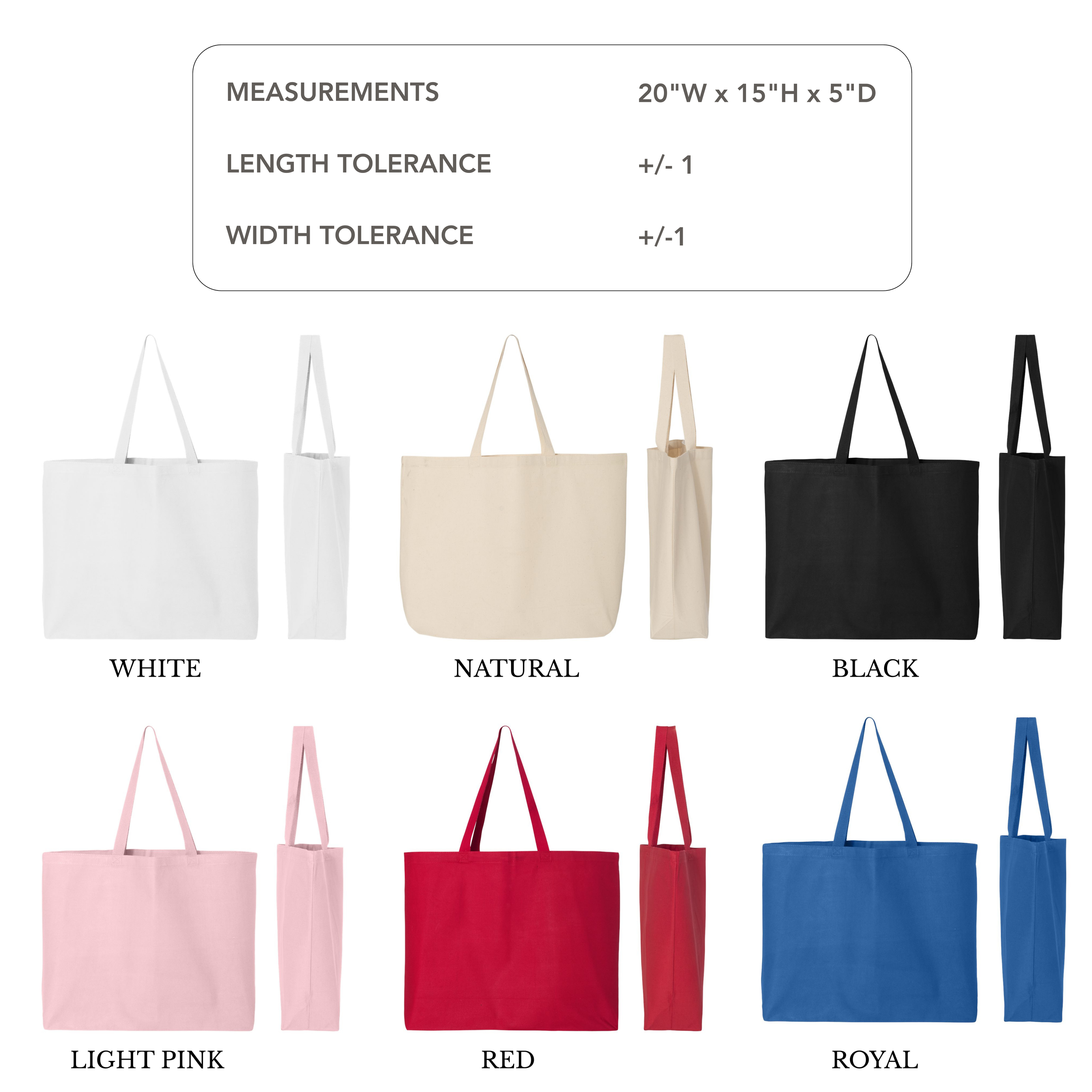 Q-Tees Q600 25L Tote Bag Colour & Size Chart.png