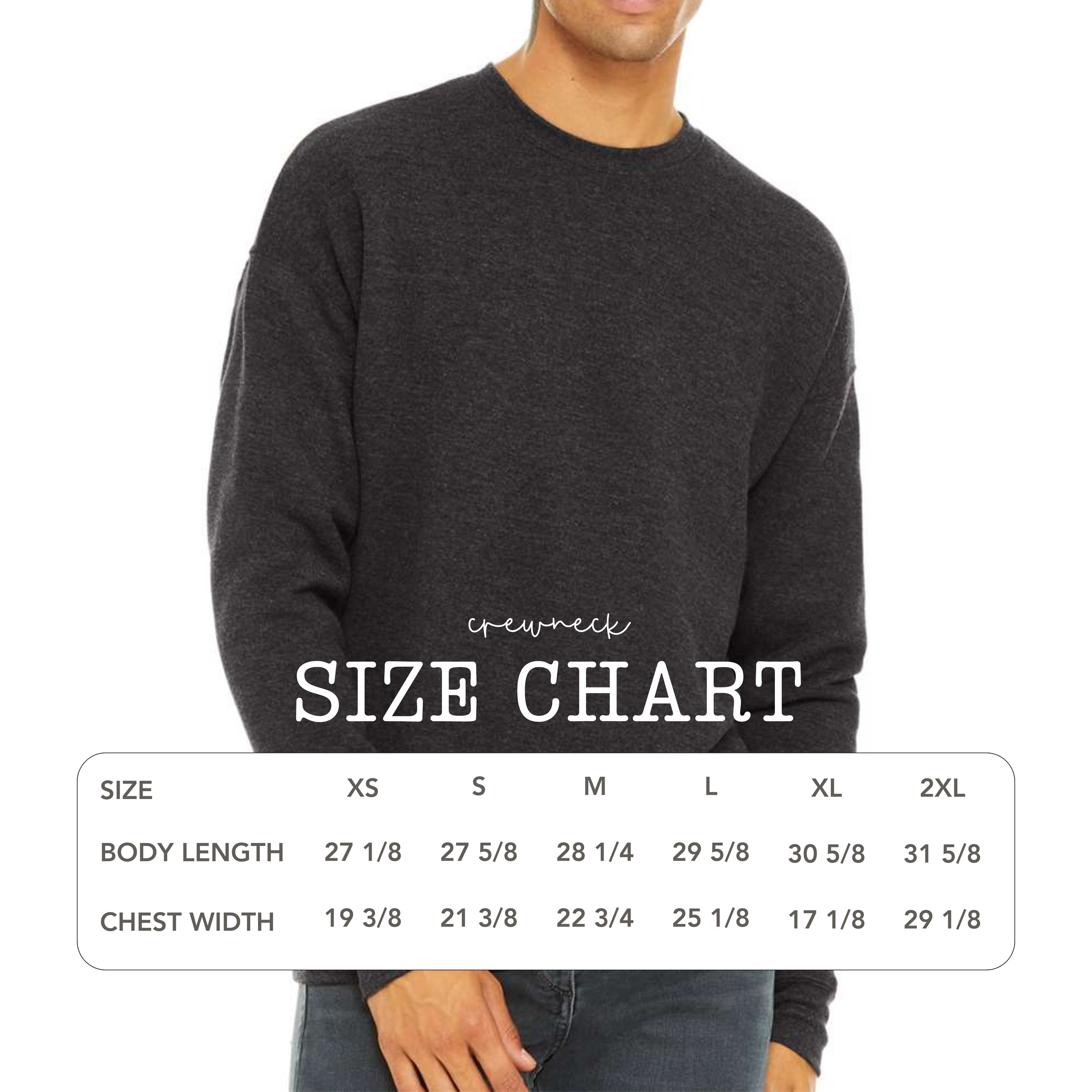 Bella + Canvas 3945 Crewneck Sweatshirt Size Chart.png
