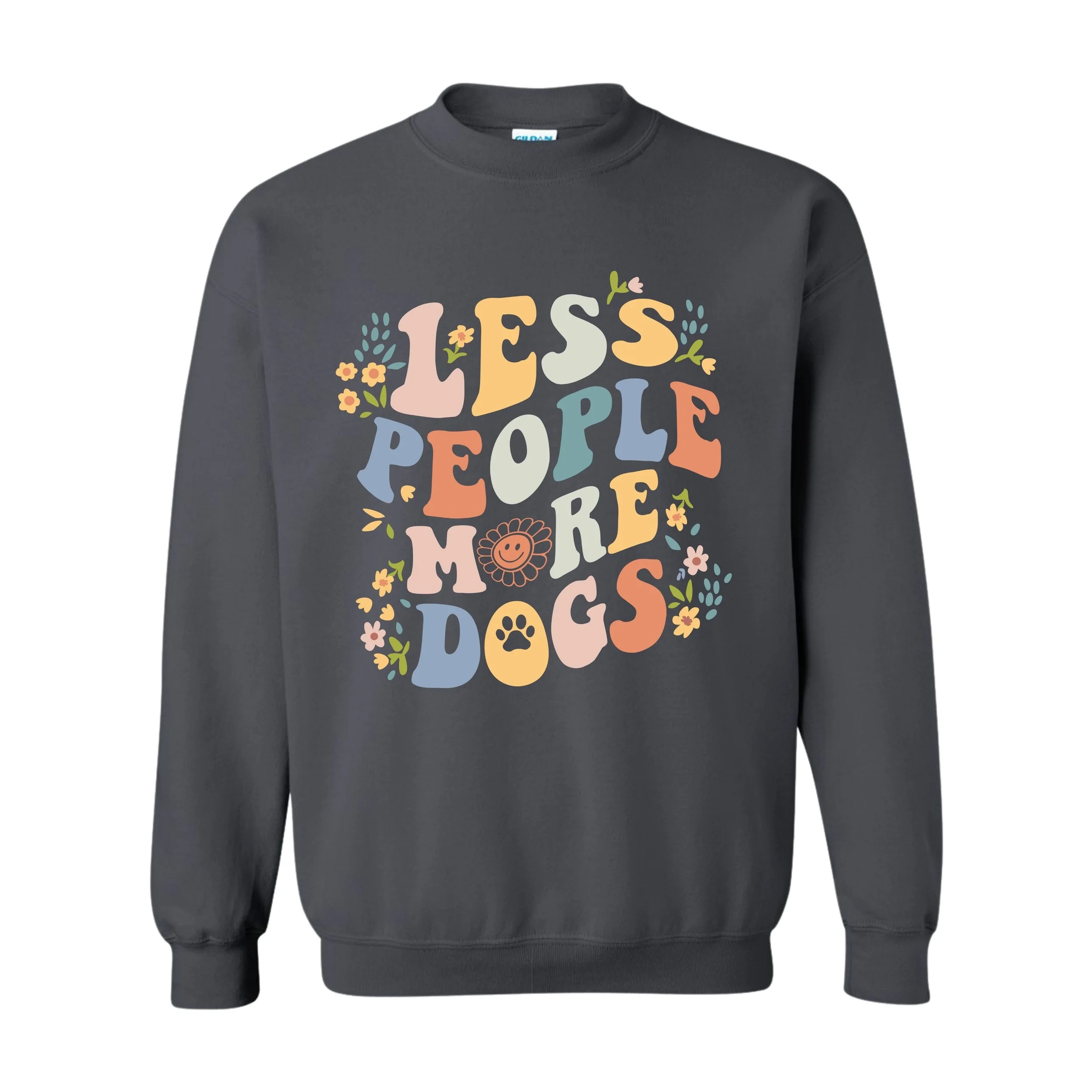 Less People More Dogs Crewneck Sweatshirt (Extra Large)