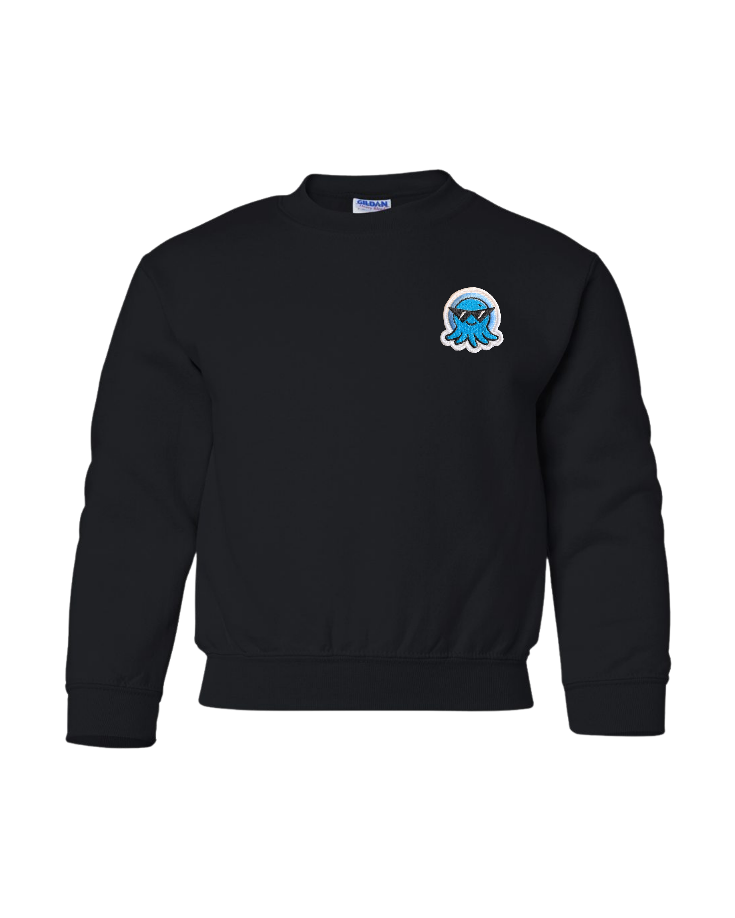 Spruit Squad Squid Patch Gildan 18000B Black.png