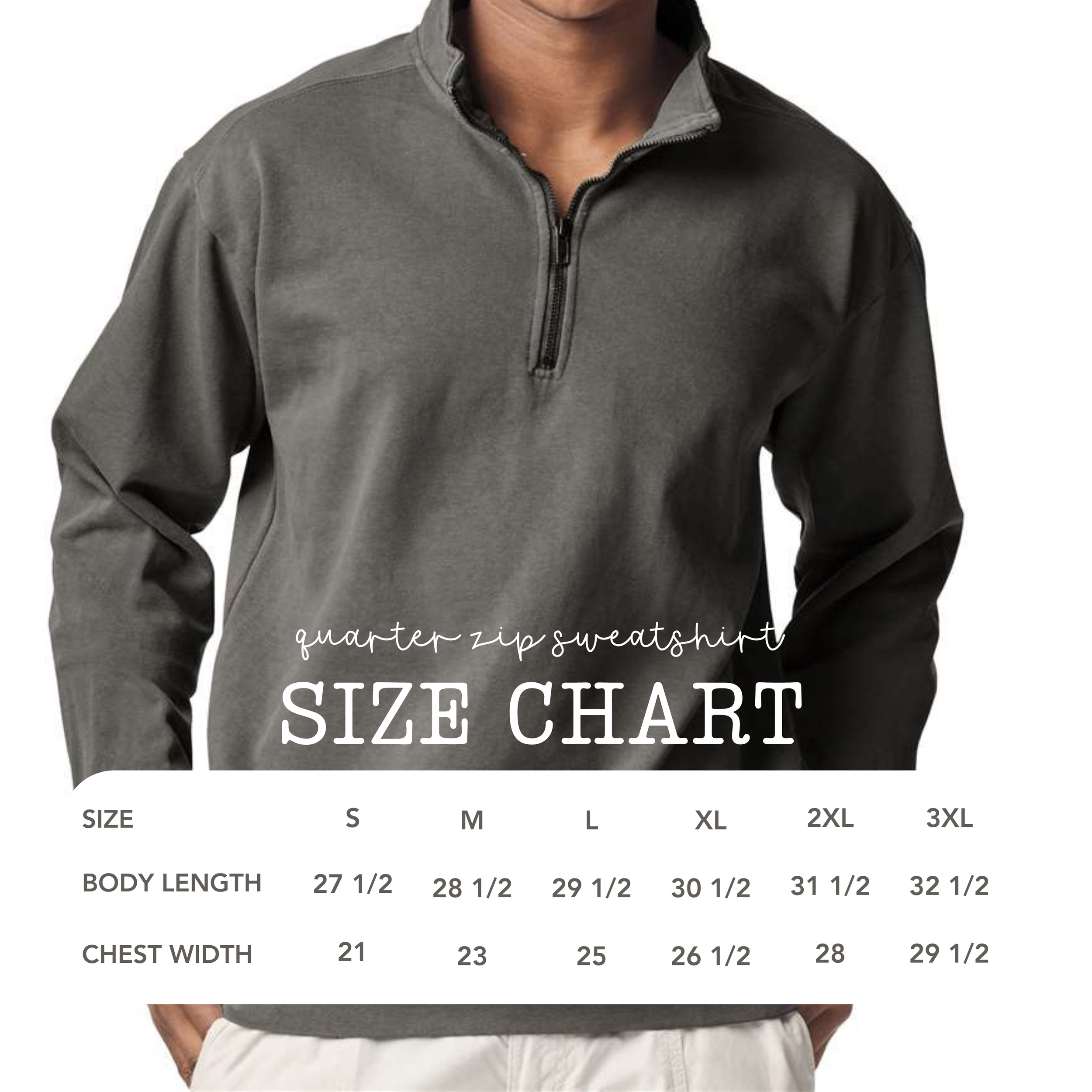 Comfort Colors 1580 1_4 Zip Sweatshirt Size Chart.png