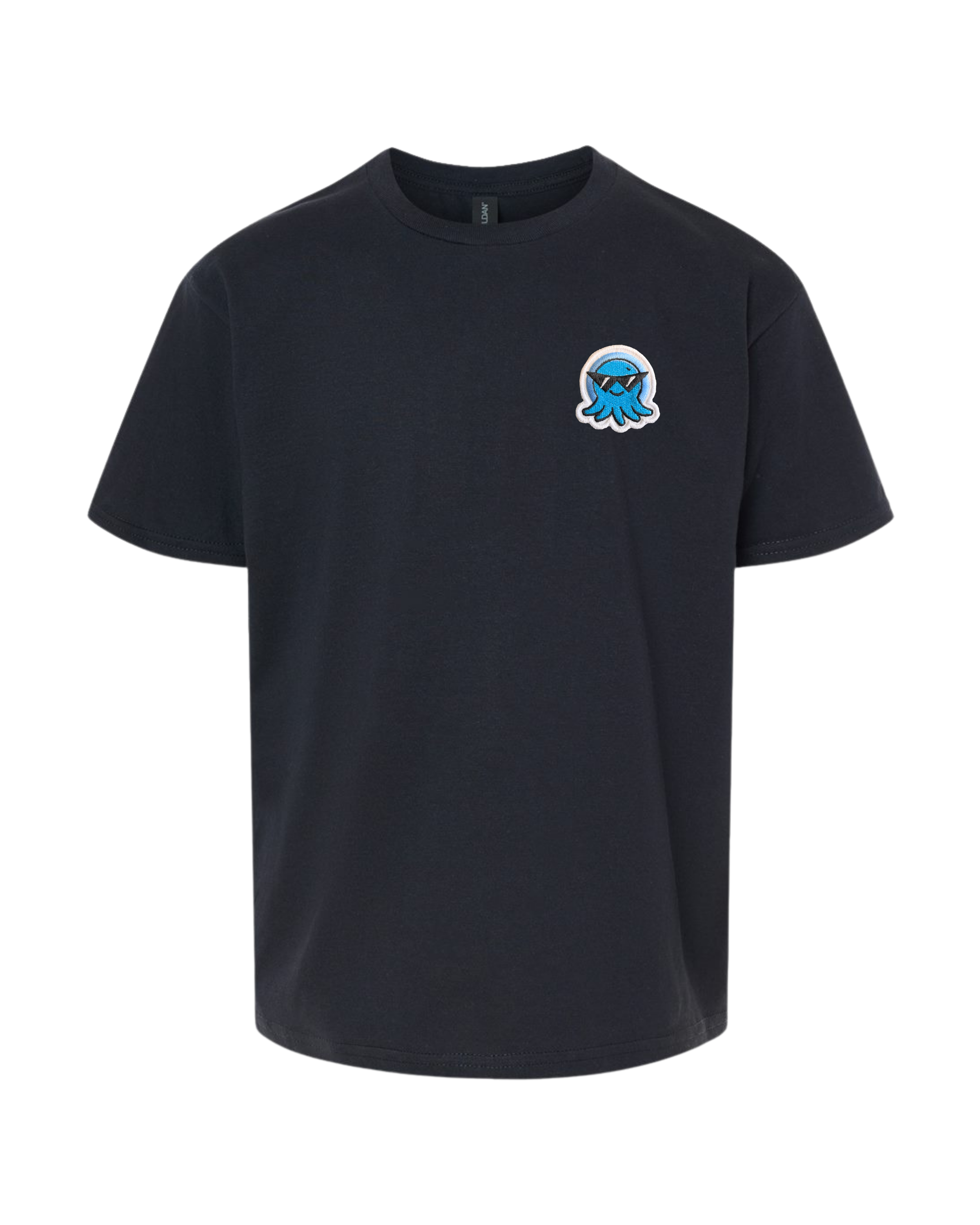 Spruit Squad Squid Patch Gildan 64000B Black.png
