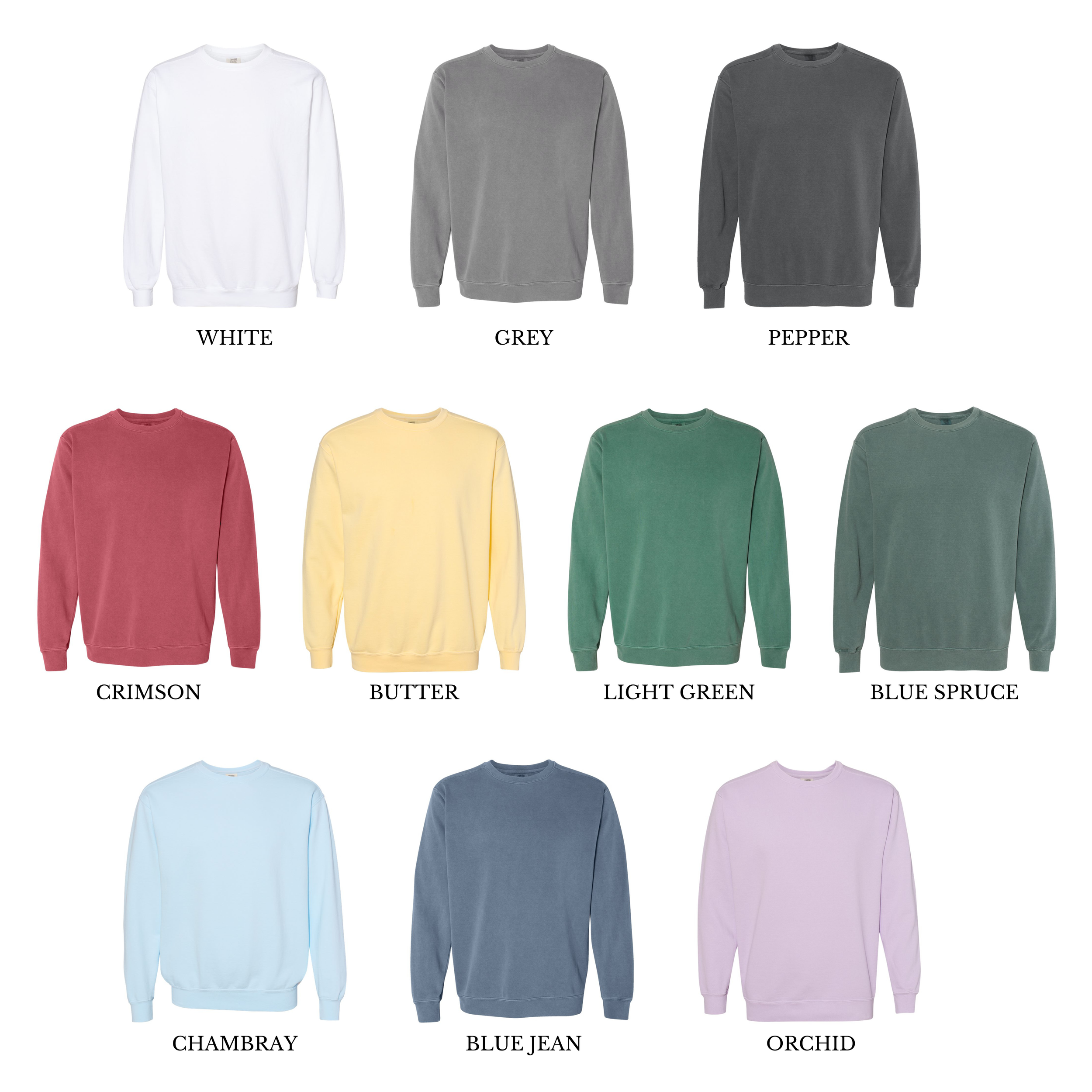Comfort Colors 1566 Crewneck Colour Chart.png