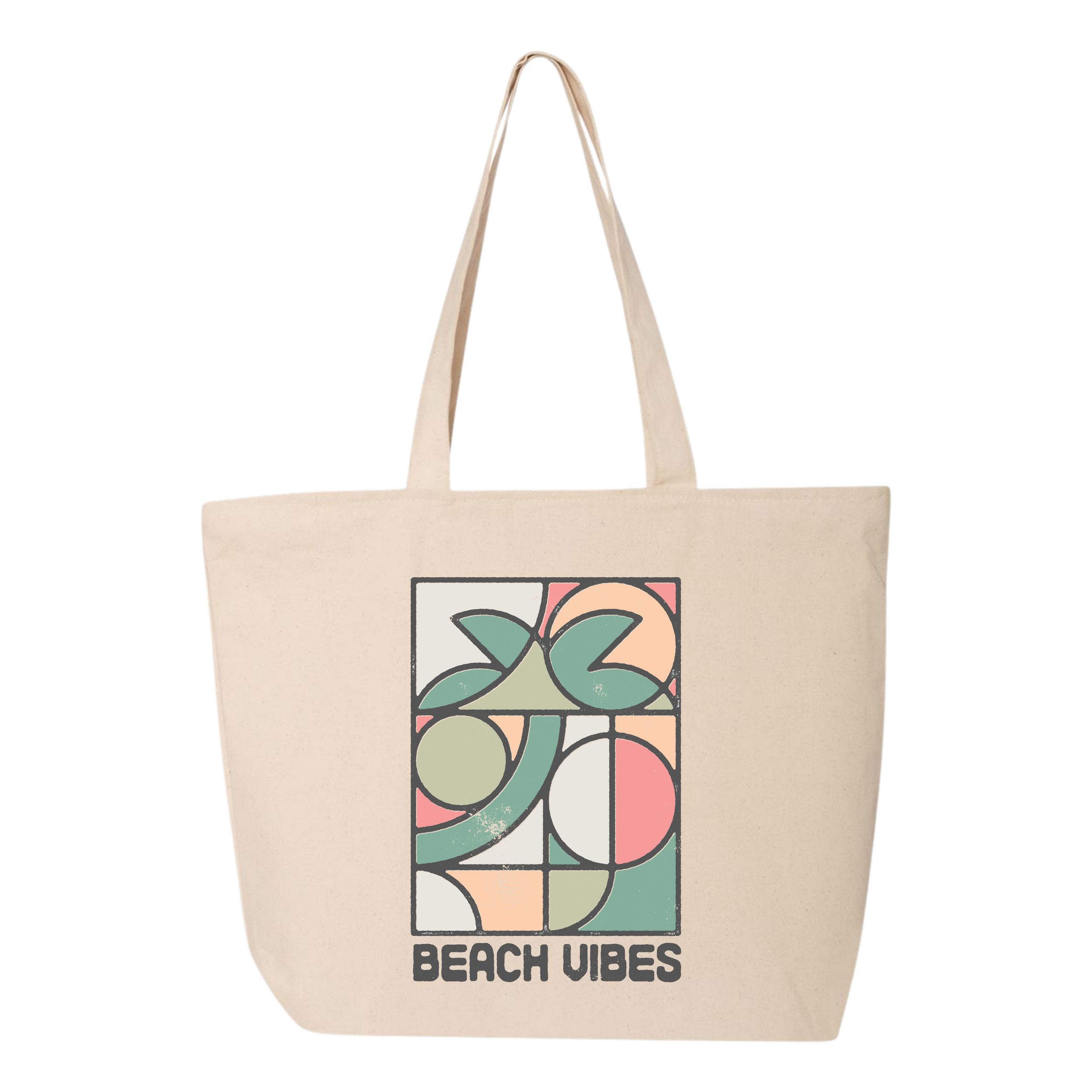 Beach Vibes Zippered Tote Bag